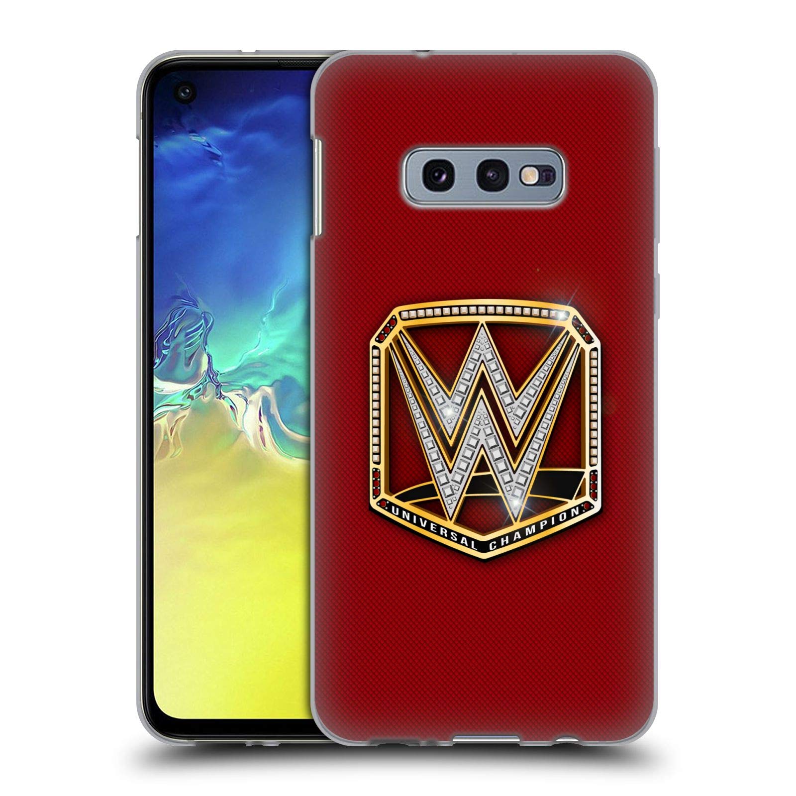 WWE Universal Champion Title Belts Soft Gel Case for Samsung Galaxy S10e | Officially Licensed by Head Case Designs | Perfect for Wrestling Fans and Collectors