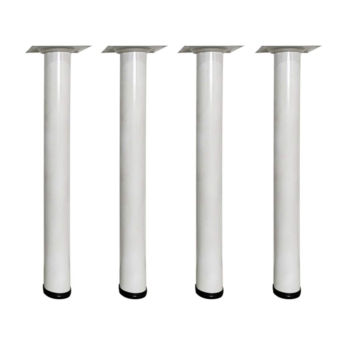 Adjustable Metal Furniture Support Legs - White Painted Wrought Iron Table Feet with Non-Slip Pads | DIY Furniture Accessories for Side Tables, Benches & Cabinets | Perfect for Home Office, Living Room & Bedroom Furniture