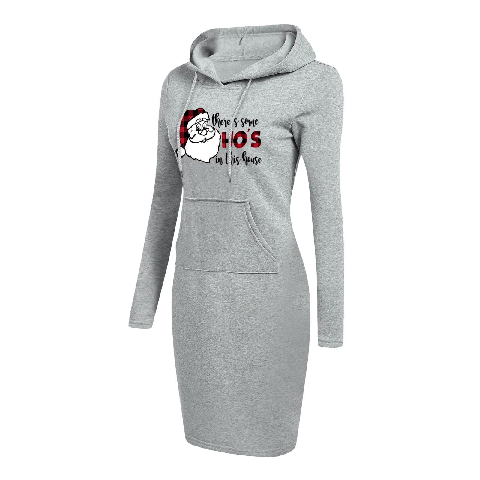 Twoker Women's Slim Christmas Hooded Sweatshirt - Long Sleeve Lightweight Pullover with Drawstring for Casual Wear | Perfect for Holiday Parties, Spring Outfits & Everyday Comfort
