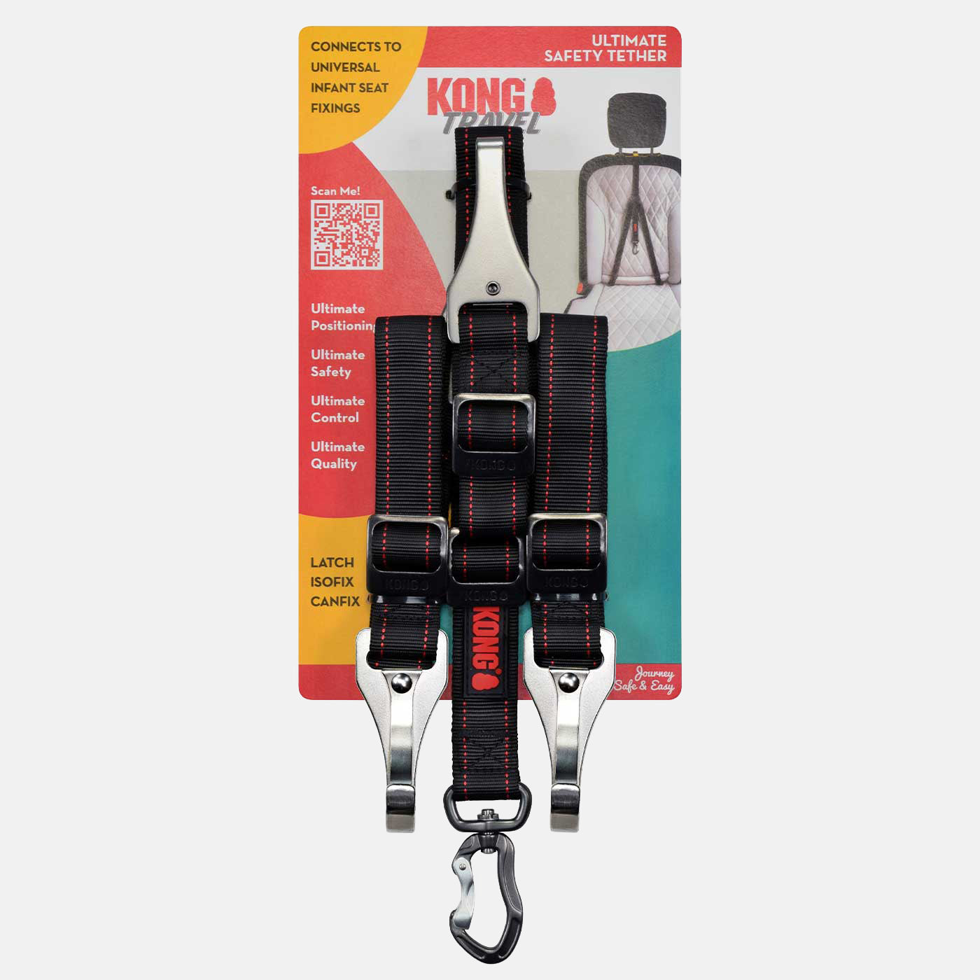 KONG Ultimate Safety Tether for Dogs - Heavy Duty Pet Leash with Locking Carabiner, Durable Chew Proof Design for Large & Small Dogs - Perfect for Hiking, Camping & Outdoor Adventures