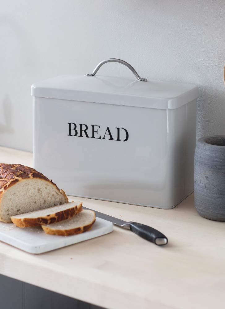 Original Bread Bin for Kitchen Storage - Powder Coated Steel Bread Box | 11.4