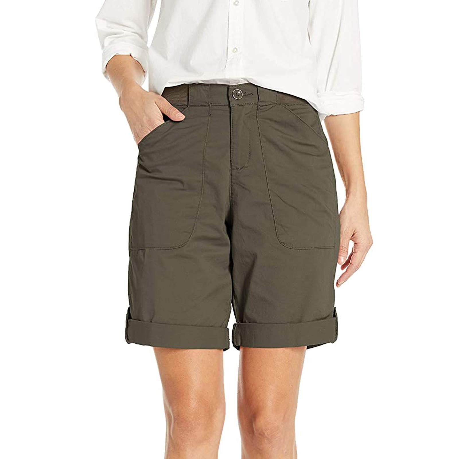 Women's Bermuda Shorts - Outdoor Hiking, Yoga, Running & Lounge Casual Cargo Chino Shorts for Athletic Workout | Perfect for Gym, Travel & Summer Activities