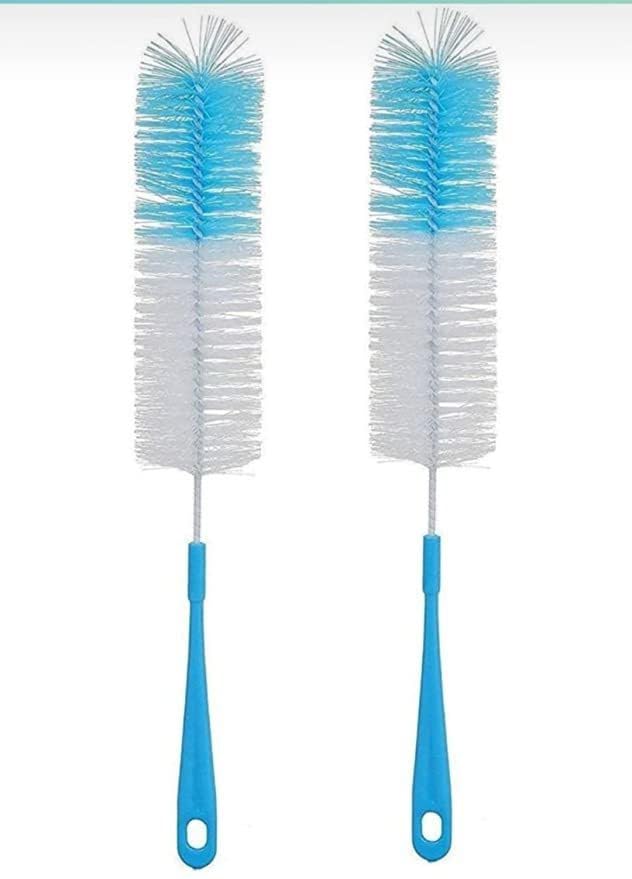 Mohini Plastic Long Bottle Cleaning Brush - 2 Pack - Durable Glass & Water Bottle Cleaner for Home, Kitchen, and Travel Use