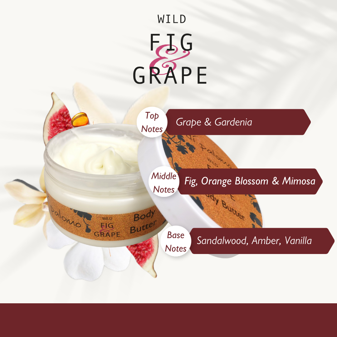 Di Palomo Wild Fig & Grape Body Butter 200ml - Ultra Hydrating & Nourishing Cream for Dry Skin | Perfect for Daily Moisturizing, Spa Days & Gift Giving