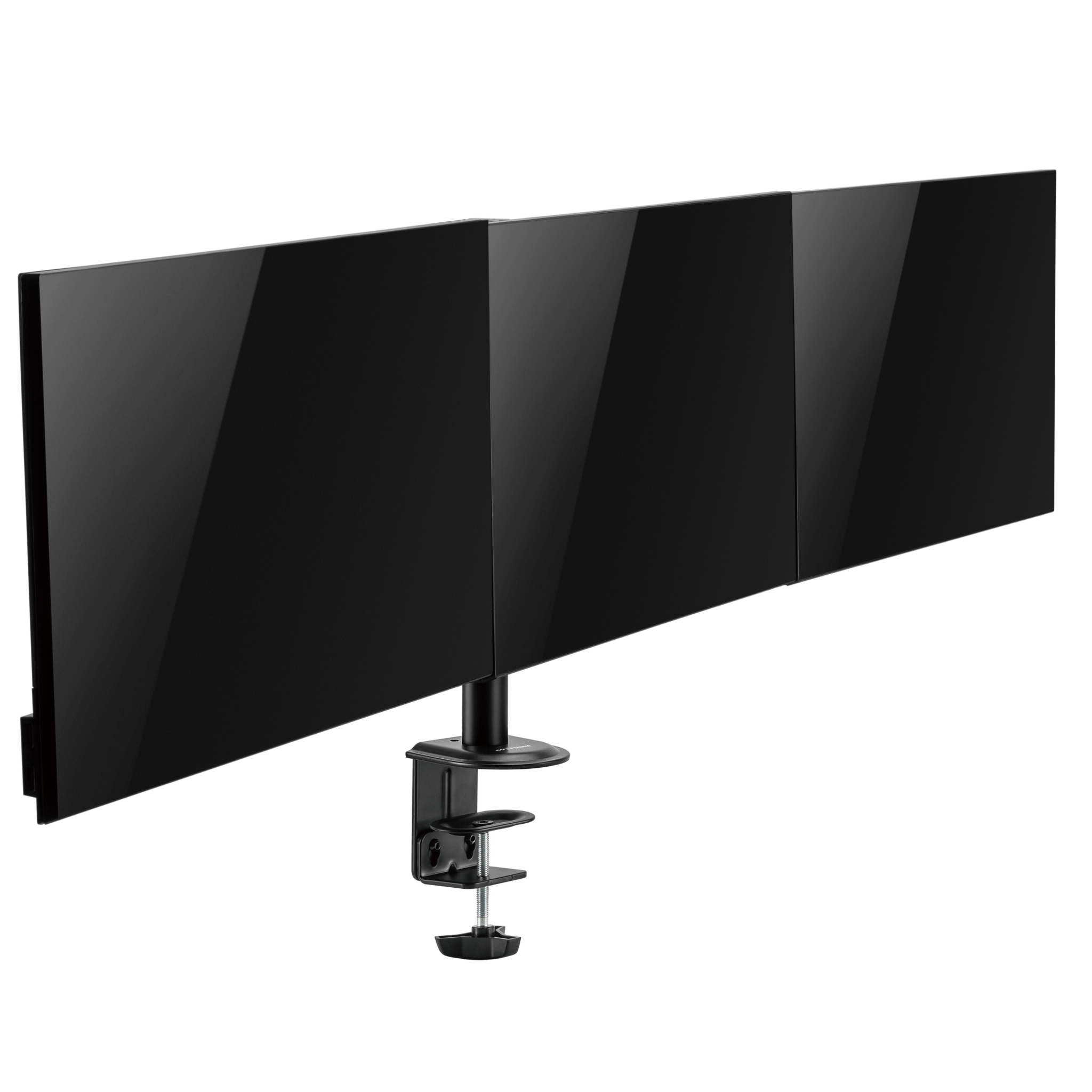 Outshine Gaming Triple Monitor Mount Stand - Adjustable 3 Screen Desk Clamp for PC, Laptop, Workstation - Perfect for Gamers, Streamers & Office Professionals