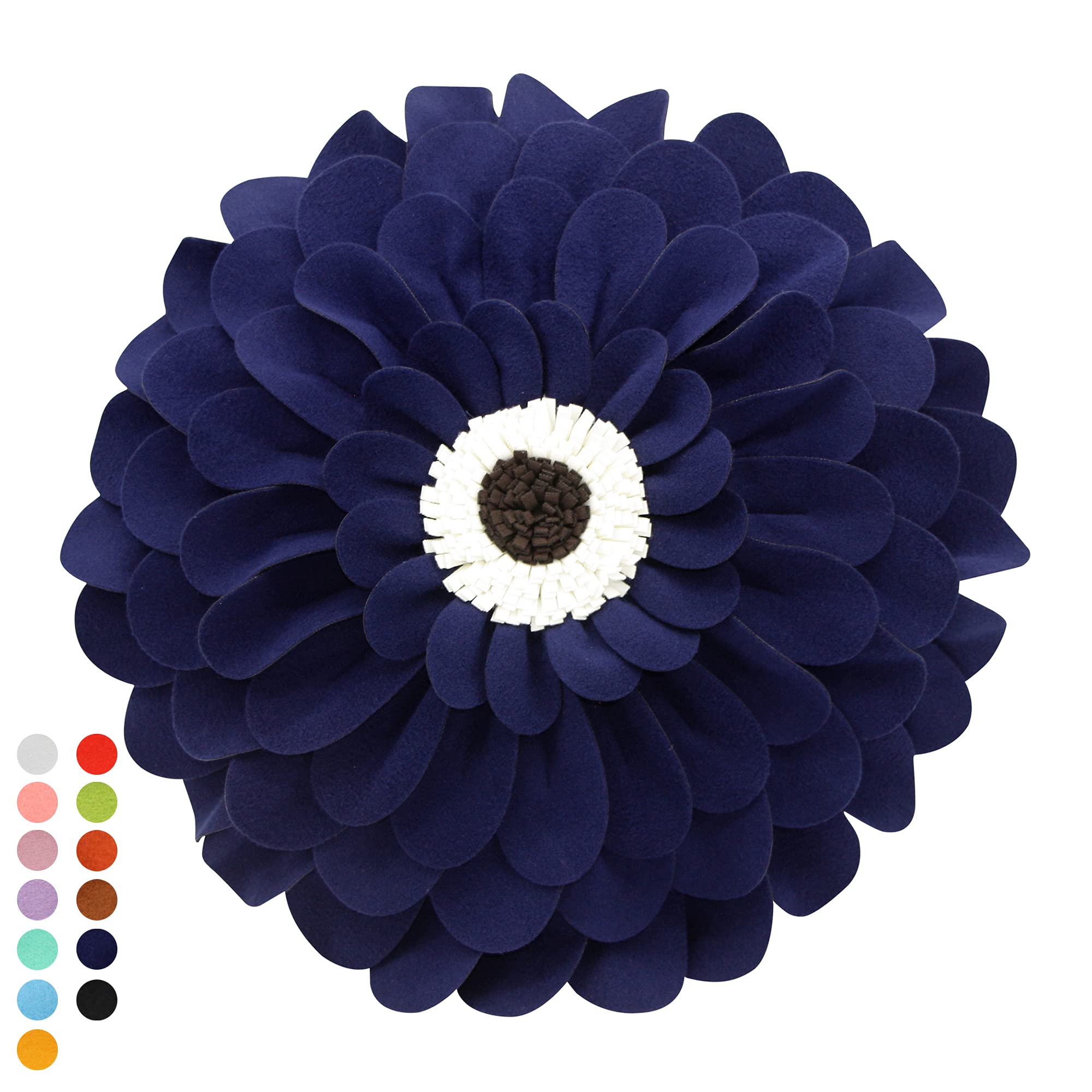 3D Happy Daisy Flower Throw Pillow - Soft & Cozy Round Decorative Cushion for Sofa, Bed & Home Decor - Unique Flower Shape Design - Perfect for Living Room, Nursery & Gift Giving