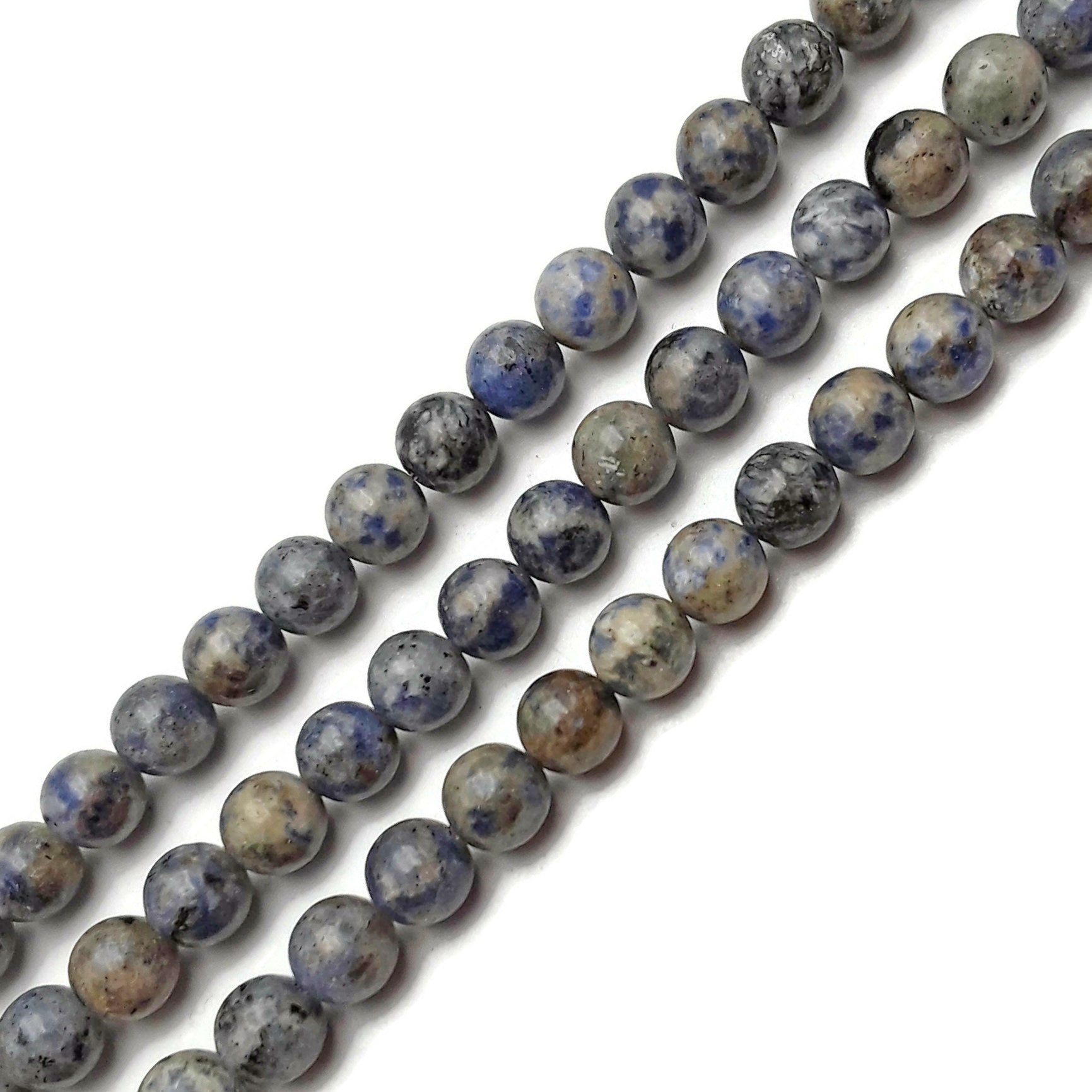 10mm Blue Dumortierite Smooth Round Beads - 15.5 Inch Strand for Jewelry Making, Meditation & Healing Crystal Bracelets