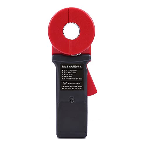 ETCR2100A+ Digital Clamp-On Earth Resistance Tester - Portable Ground Resistance Meter for Electrical Systems (Black) | Ideal for Electricians, Industrial Maintenance & Power Grid Testing