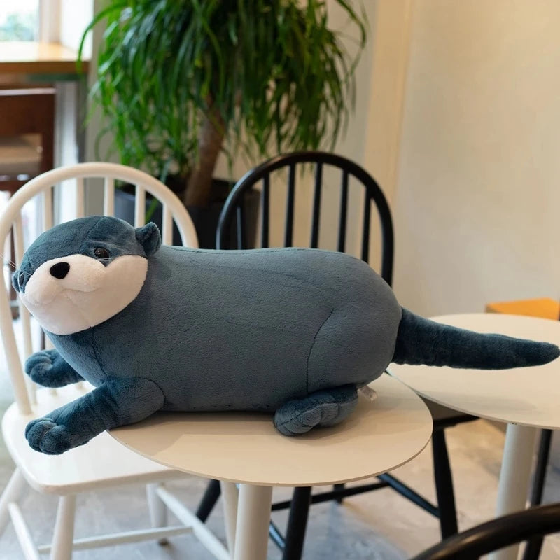 40cm Realistic Eurasian River Otter Plush Toy - Soft Pink Stuffed Animal Doll, Cute Wild Otter Gift for Kids & Collectors | Perfect for Cuddling, Nursery Decor, Birthday Presents and Wildlife Enthusiasts