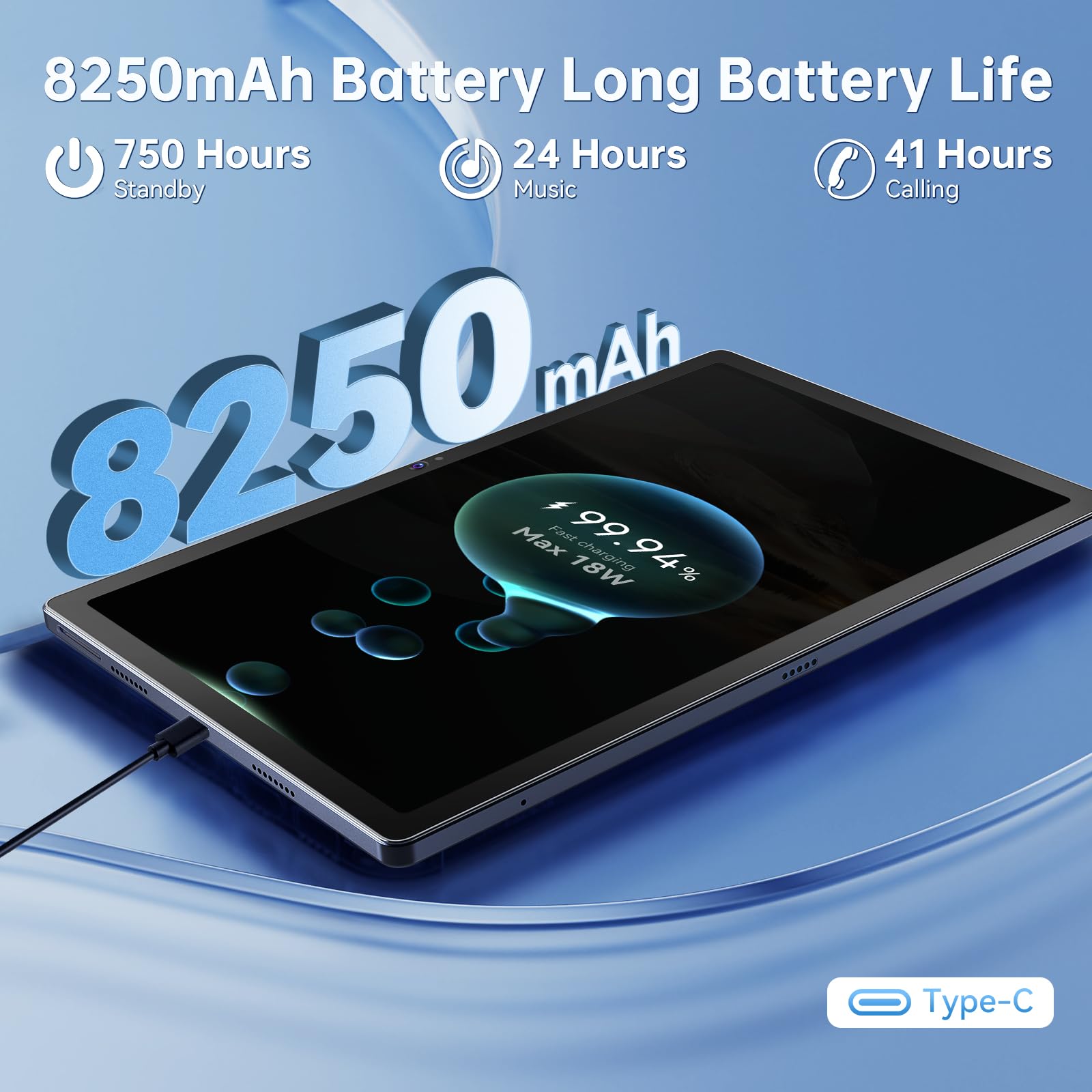 OUKITEL OKT3 Android 13 Tablet 10.51 Inch 15GB+256GB (Expandable to 2TB) - 8250mAh Battery, 5G WiFi, BT5.0, 1200x1920 FHD, 16MP+8MP Cameras, Dual 4G, Gaming Tablet with OTG, Face ID, GPS - Gray | Perfect for Work, Study, Streaming & Mobile Gaming