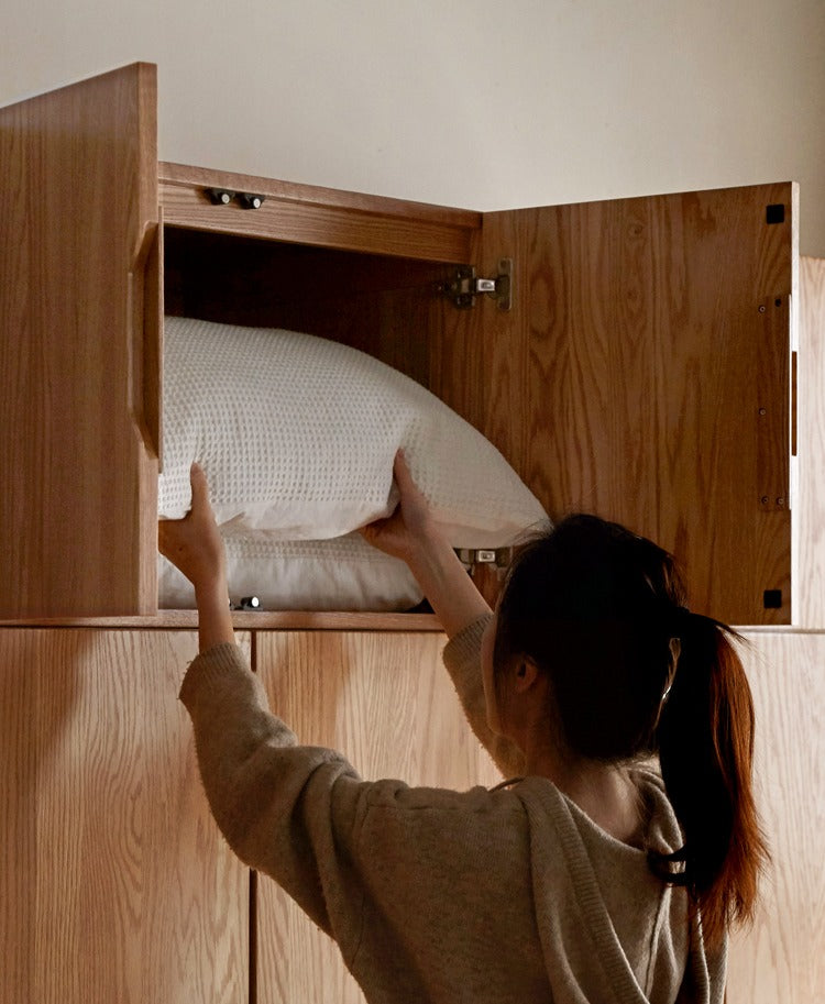 Solid Oak Wood Wardrobe - Premium Quality, Spacious Storage for Bedroom, Closet & Home Organization
