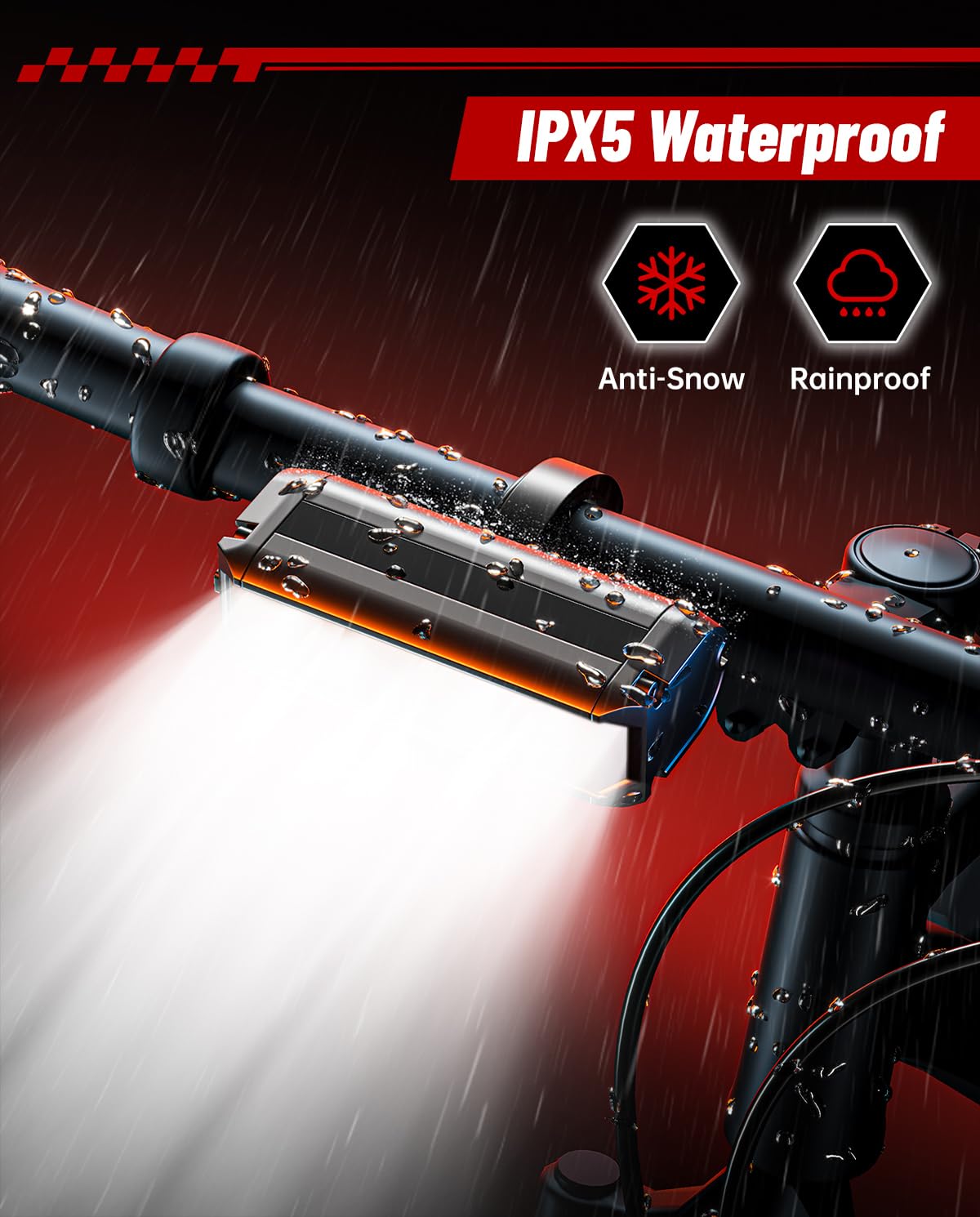 POSUGEAR 9000 Lumen USB Rechargeable Bike Light Set - IPX5 Waterproof Aluminum Alloy Bicycle Headlight & Taillight for Night Riding - Bright LED Cycling Lights for Adults & Kids - Perfect for Commuting, Mountain Biking and Road Safety