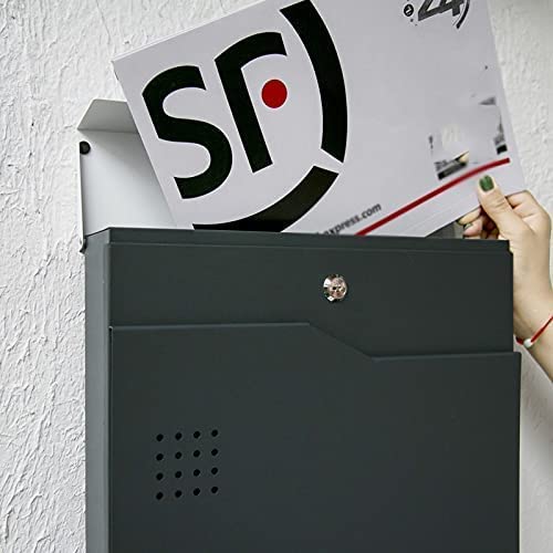 Secure Wall Mounted Locking Mailbox with Keys - Weatherproof Outdoor Mail & Newspaper Box for Home, Apartment, Office - Perfect for Porch, Garden, and Front Door Installation