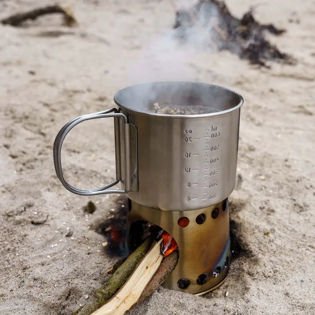 Petromax Camping Stove Cup - Durable Stainless Steel Outdoor Cooking Pot for Backpacking, Hiking & Survival Gear - Perfect for Boiling Water & Cooking Meals in the Wild