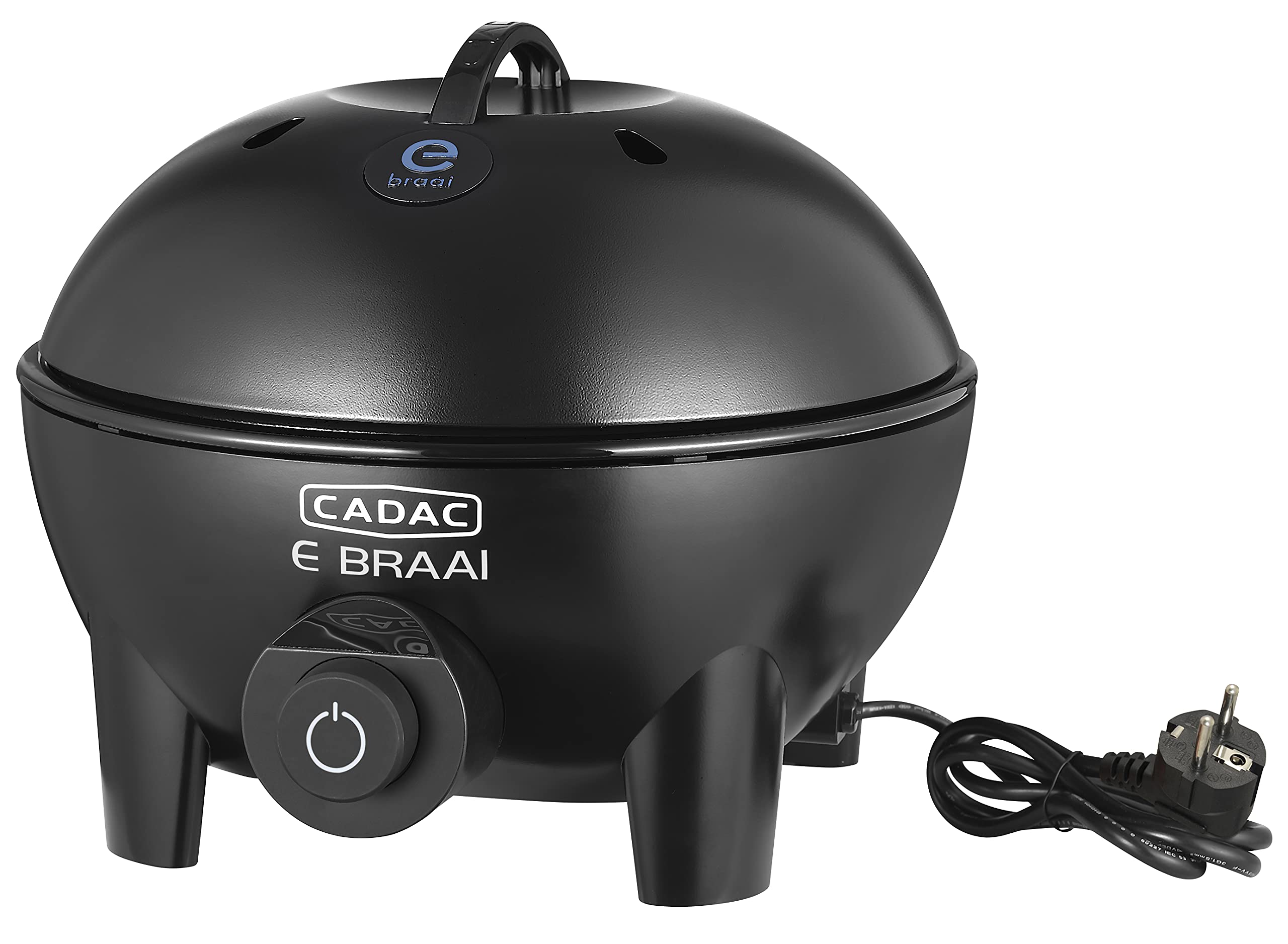 CADAC E-Braai Electric BBQ Grill - Portable Outdoor Grill with Dome Lid - Black Plastic & Steel Construction - Perfect for Camping, Backyard & Picnic Cooking