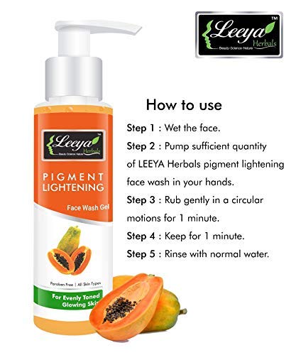LEEYA Papaya & Fenugreek Face Wash Gel - 100gm | Blemish Lightening, Brightening, Pigmentation Treatment | Paraben-Free | For Glowing, Even-Toned Skin | Perfect for Daily Skincare Routine