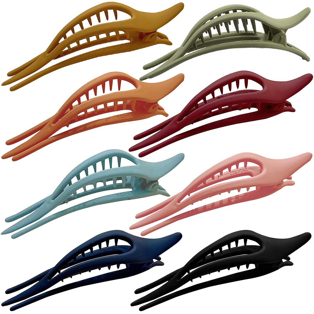 Duckbill Hair Clips for Women - 8PCS Matte Large Barrettes, Lightweight & Tight Grip, Fashionable Hair Accessories for Everyday, Work, and Special Occasions