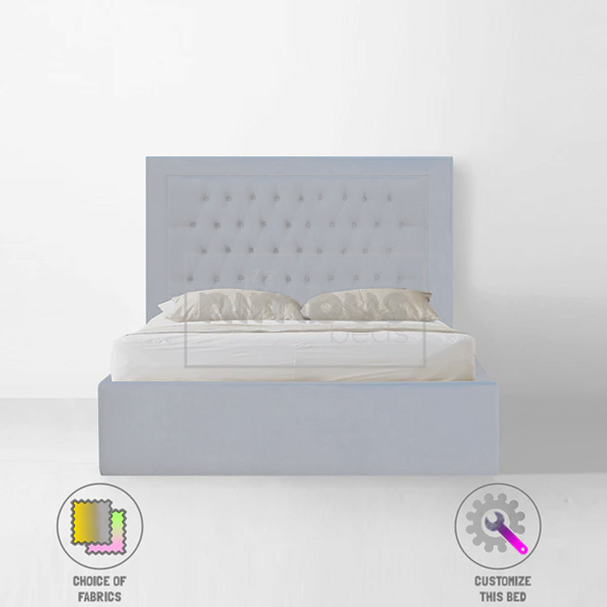 Chesterfield Bumper Bed Frame - Queen Size Upholstered Platform Bed with Tufted Headboard for Bedroom | Perfect for Modern, Classic & Luxury Home Decor