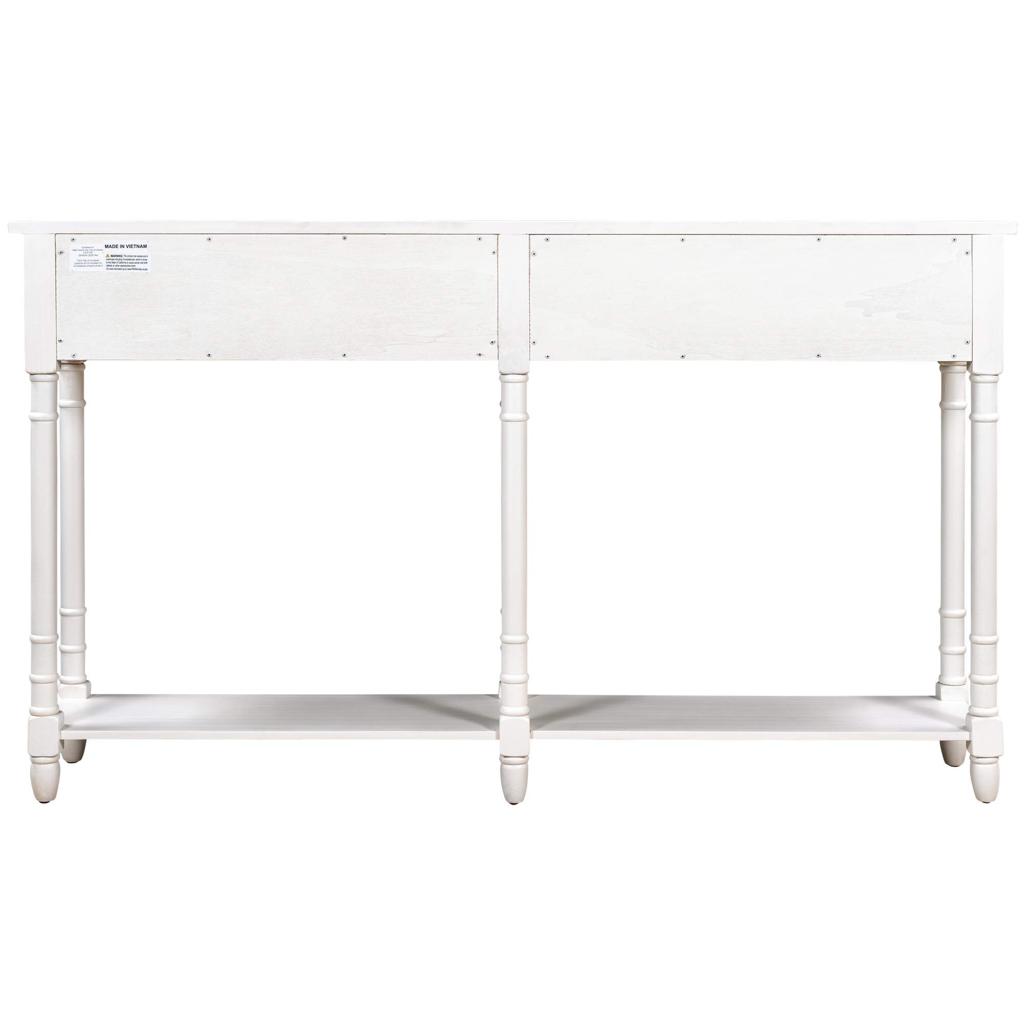 Merax Farmhouse Entryway Console Table with Storage Drawers - Long Narrow Sofa Table for Hallway & Living Room - Ivory White - Perfect for Small Spaces & Home Organization