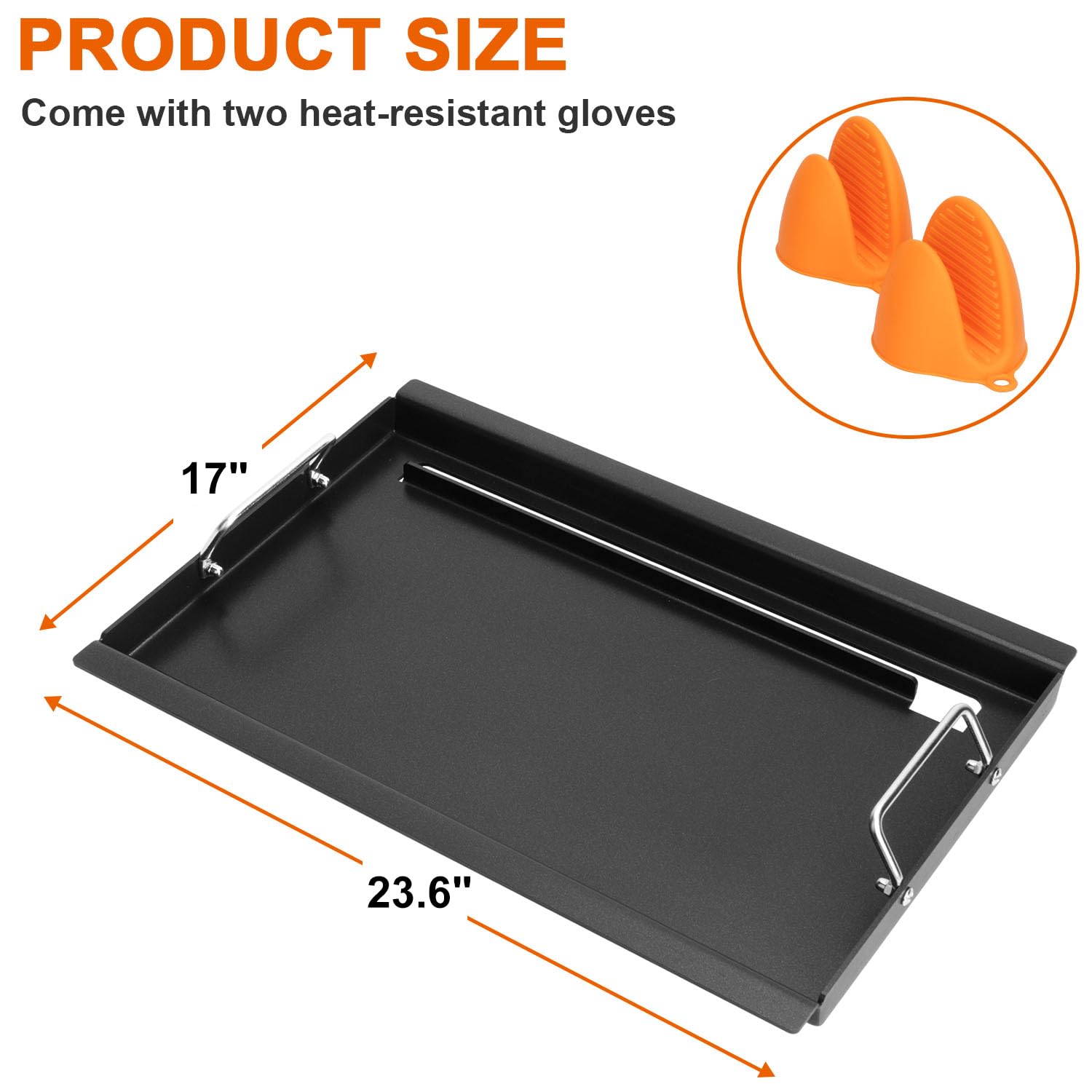 Charbroil Performance 4 Burner Full-Size Griddle Inserts - Replacement Flat Top Griddle for Models 463354021, 463365021, 463352521, 463365522, 463366022 & G426-0004-W1, G426-0005-W1 - Perfect for Outdoor Grilling and BBQ Cooking