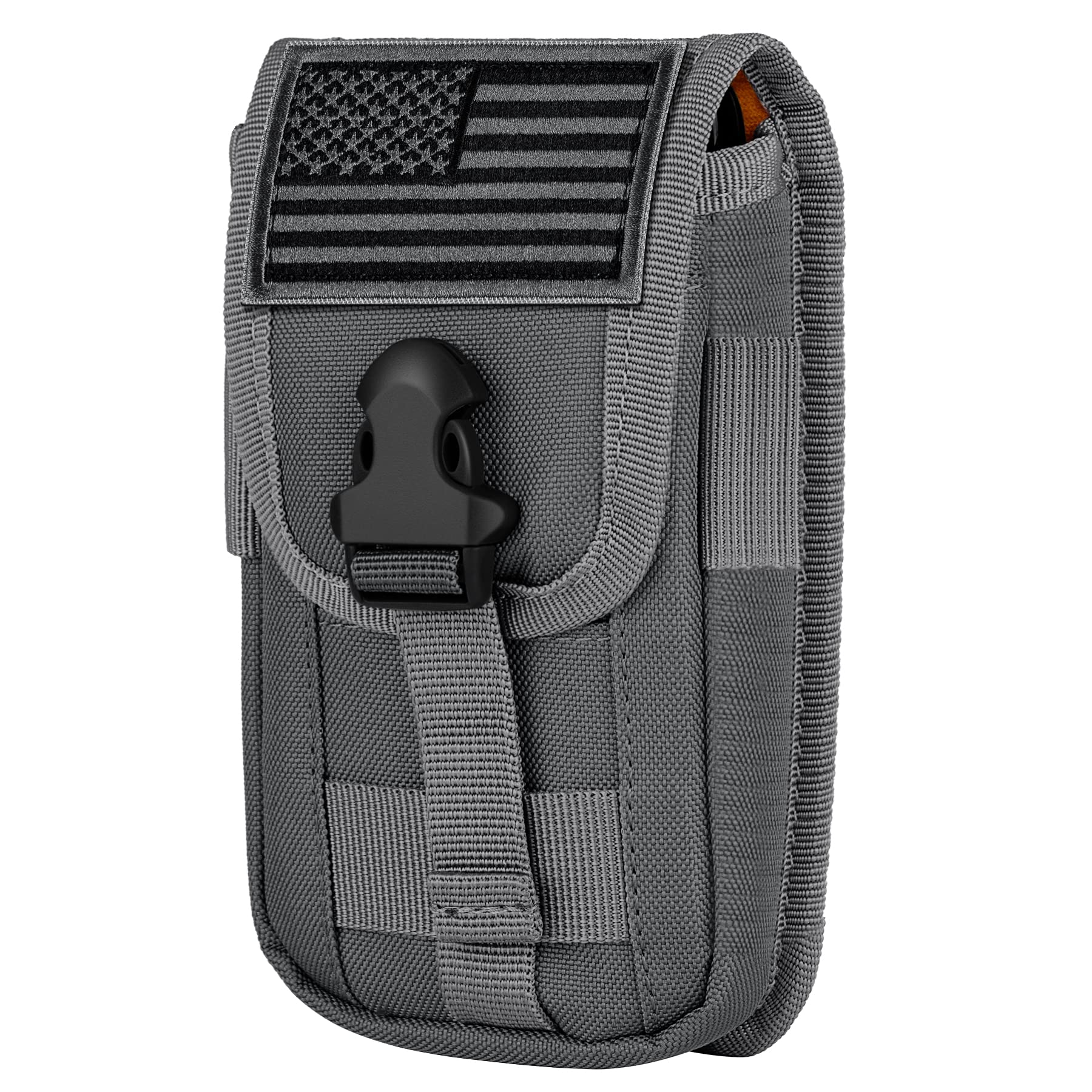 Tactical Phone Holster Pouch with MOLLE Attachment - Durable Waist Belt Holder for iPhone 16 Pro/15 Pro (Fits 4.7