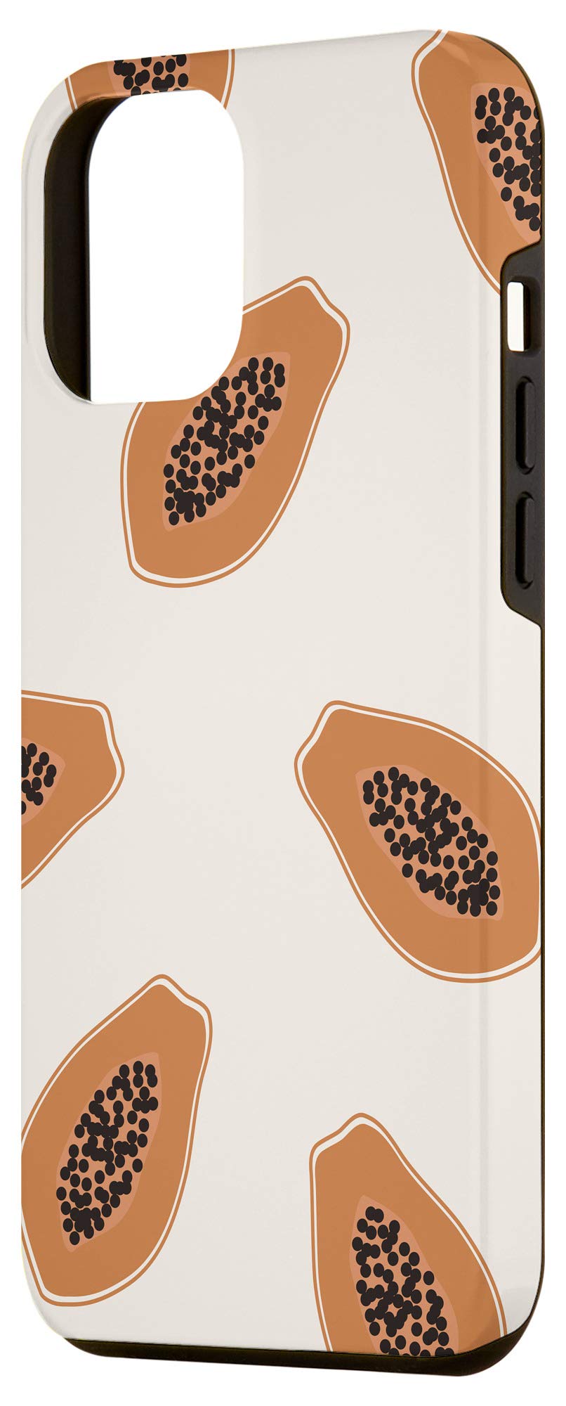 iPhone 12 Pro Max Case - Papaya Pattern Boho Style Phone Cover with Neutral Summer Colors | Perfect Gift for Women & Girls, Ideal for Vacation, Beach Trips and Everyday Use