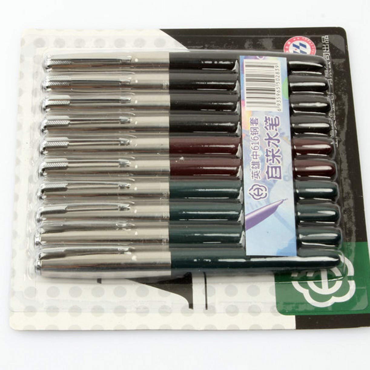 Zhongjiuyuan 9-Piece Set (3 Random Colors) 616 Carbon Fiber Fountain Pen - Premium Handwriting Pen for Office, Business & Stationery - Perfect for Writing, Journaling & Gift Giving