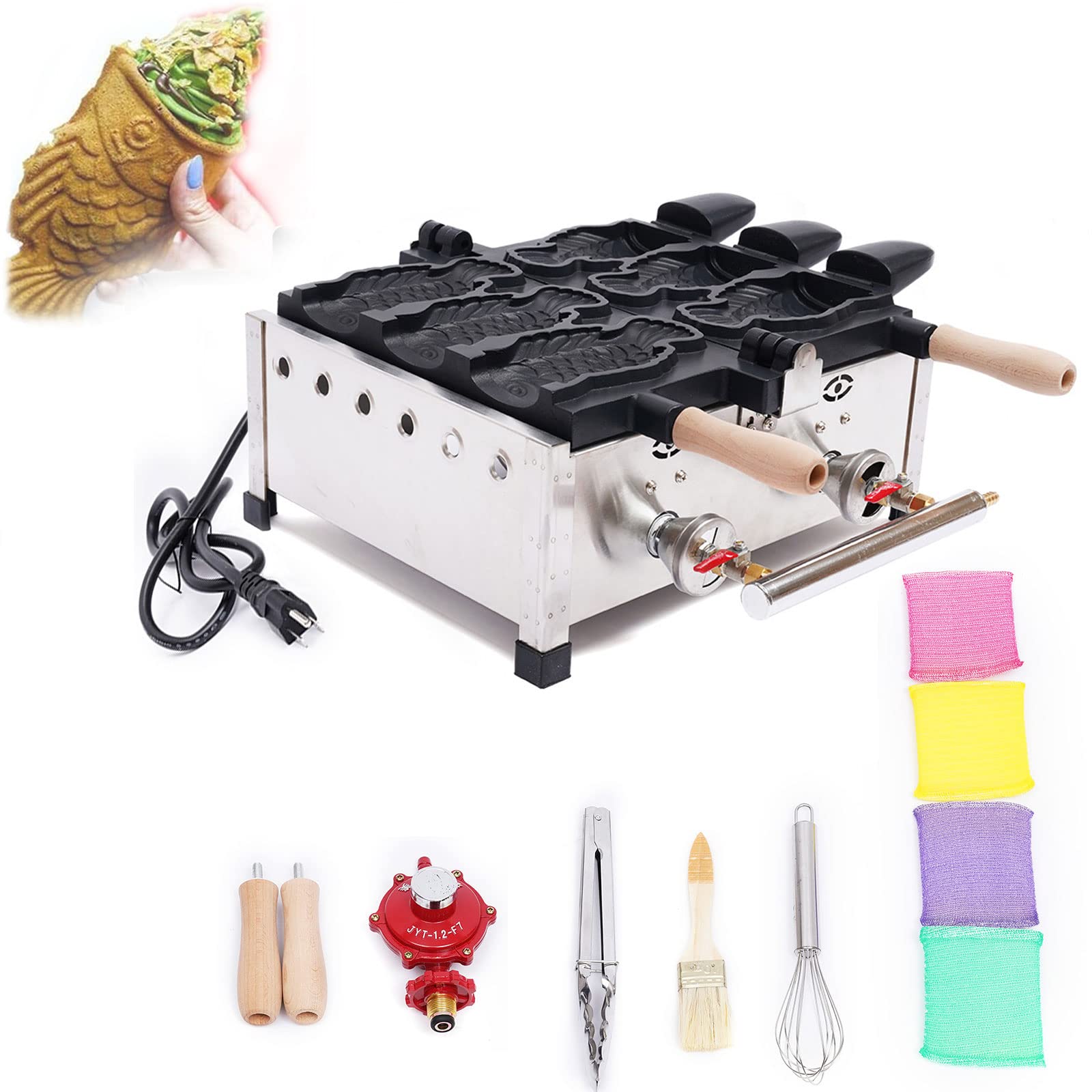 Commercial Nonstick Fish Waffle Maker Machine - Electric Taiyaki Pan for Ice Cream, Red Bean Paste & Sweet Fillings - Perfect for Home Bakeries, Cafes & Dessert Shops
