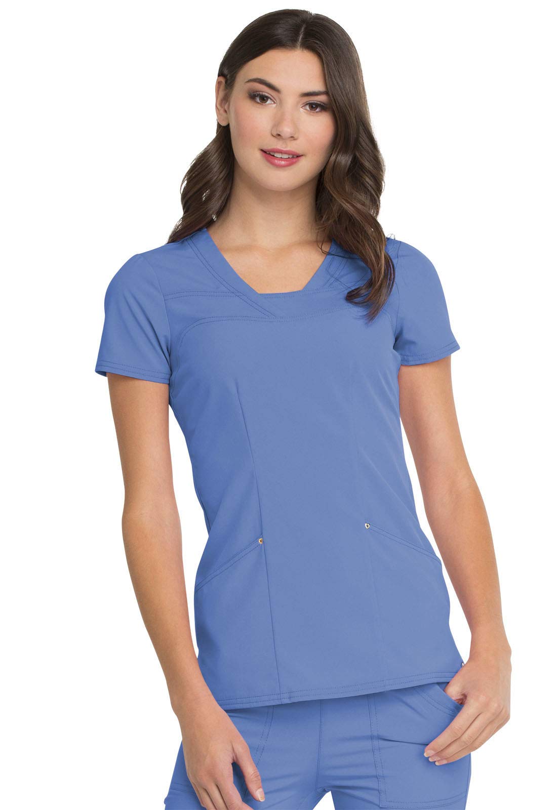 HeartSoul Women's Scrubs - V-Neck Performance Top with Love Always Design HS665 | Comfortable & Durable for Nurses, Doctors & Healthcare Professionals