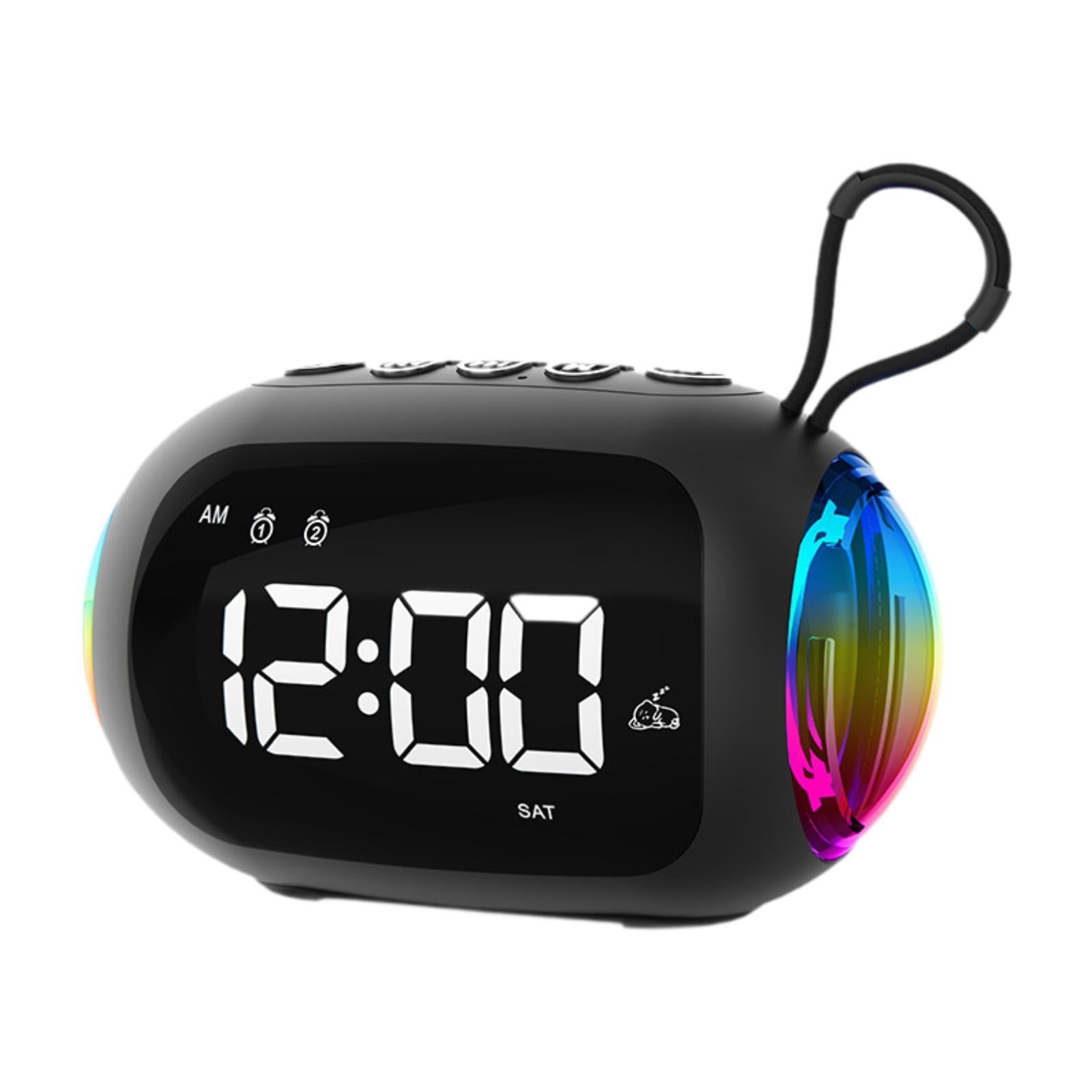 Milageto Digital Alarm Clock with Adjustable Brightness & Speaker - LED Desk Clock for Bedroom, Living Room, Study - Perfect for Nightstands, Office Desks & Home Decor (Black)