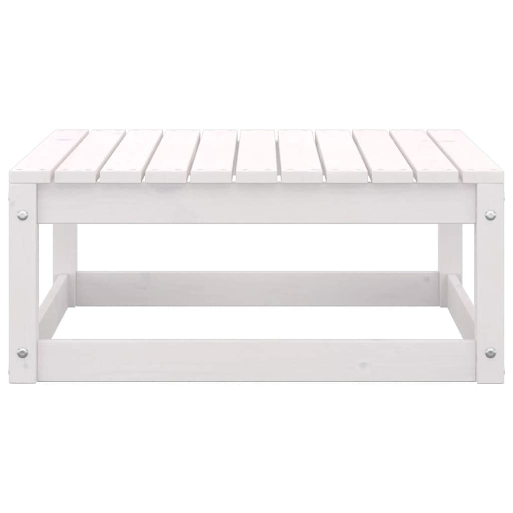SKM 3-Piece White Patio Lounge Set with Cushions - Solid Pinewood Outdoor Furniture for Garden, Poolside & Backyard Relaxation