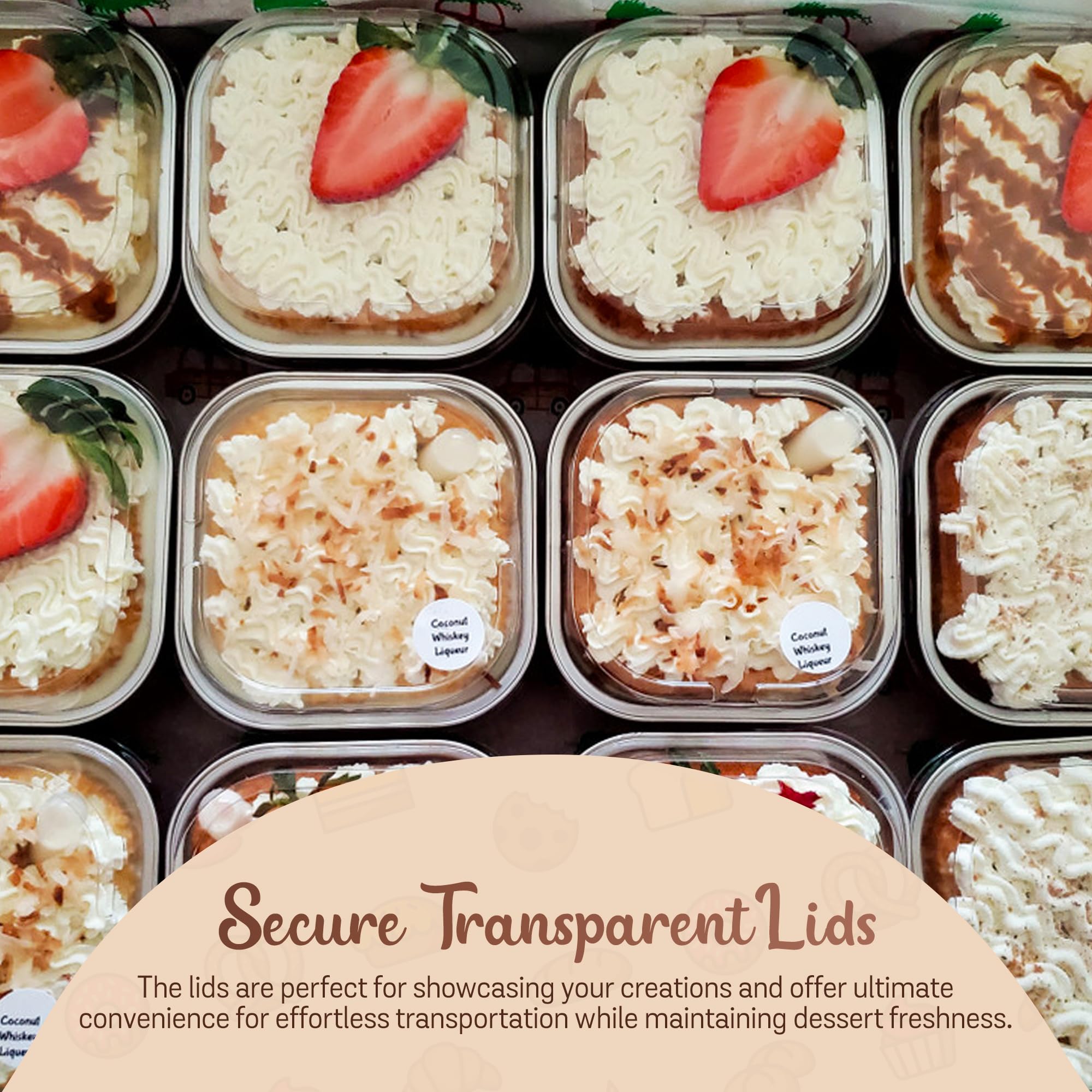 KitchenDance 4 Inch Square Baking Pan with Snap-On Lid - 8 oz Aluminum Food Storage Container - Oven, Freezer & Microwave Safe - Perfect for Meal Prep, Catering, Restaurants & Home Baking (Set of 1000, Red) - Great for Storing Leftovers, Freezing Meals & Baking Brownies