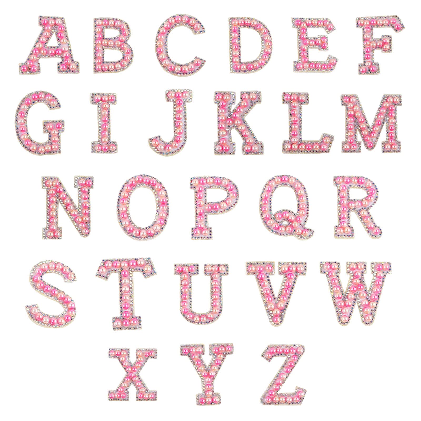 DIY Rhinestone & Pearl Applique Patches - Colorful Shiny Letter & Heart Stickers for Clothing, Bags, Hats | Perfect for Customizing Denim Jackets, Tote Bags & Fashion Accessories