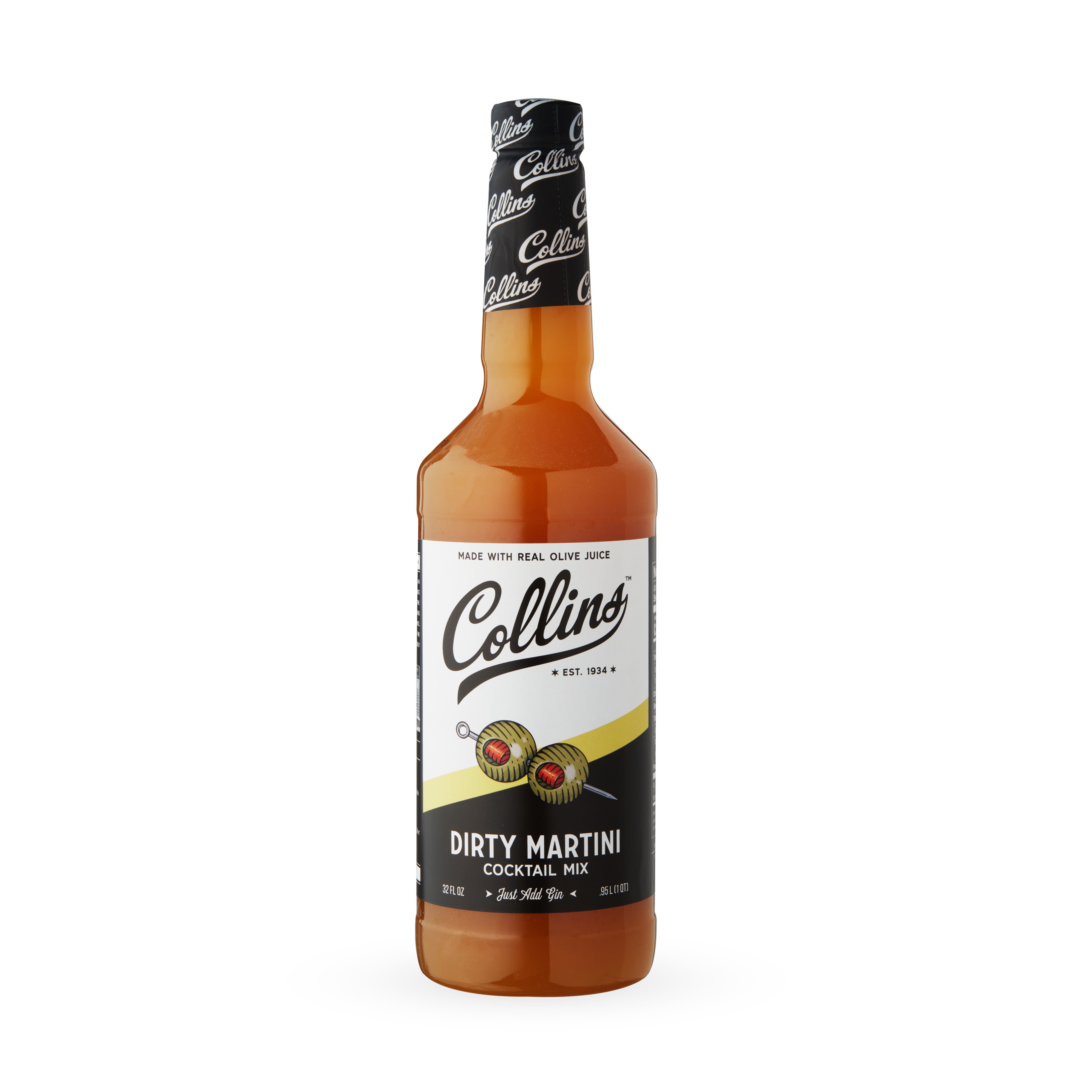 Premium Dirty Martini Cocktail Mix - 32 oz Bottle | Authentic Olive Brine Flavor | Perfect for Home Bars, Parties & Cocktail Enthusiasts