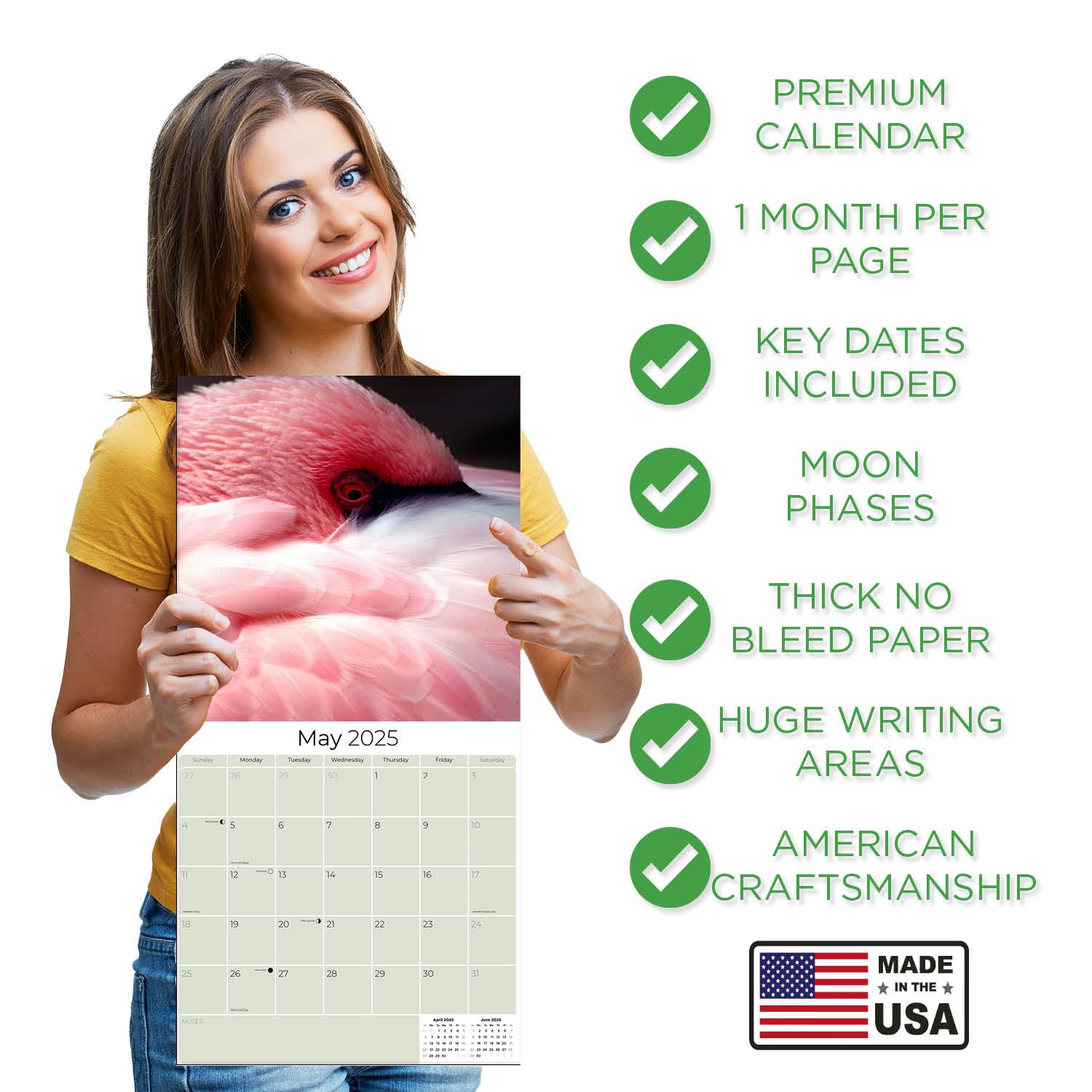 2024-2025 Flamingo Wall Calendar - 12