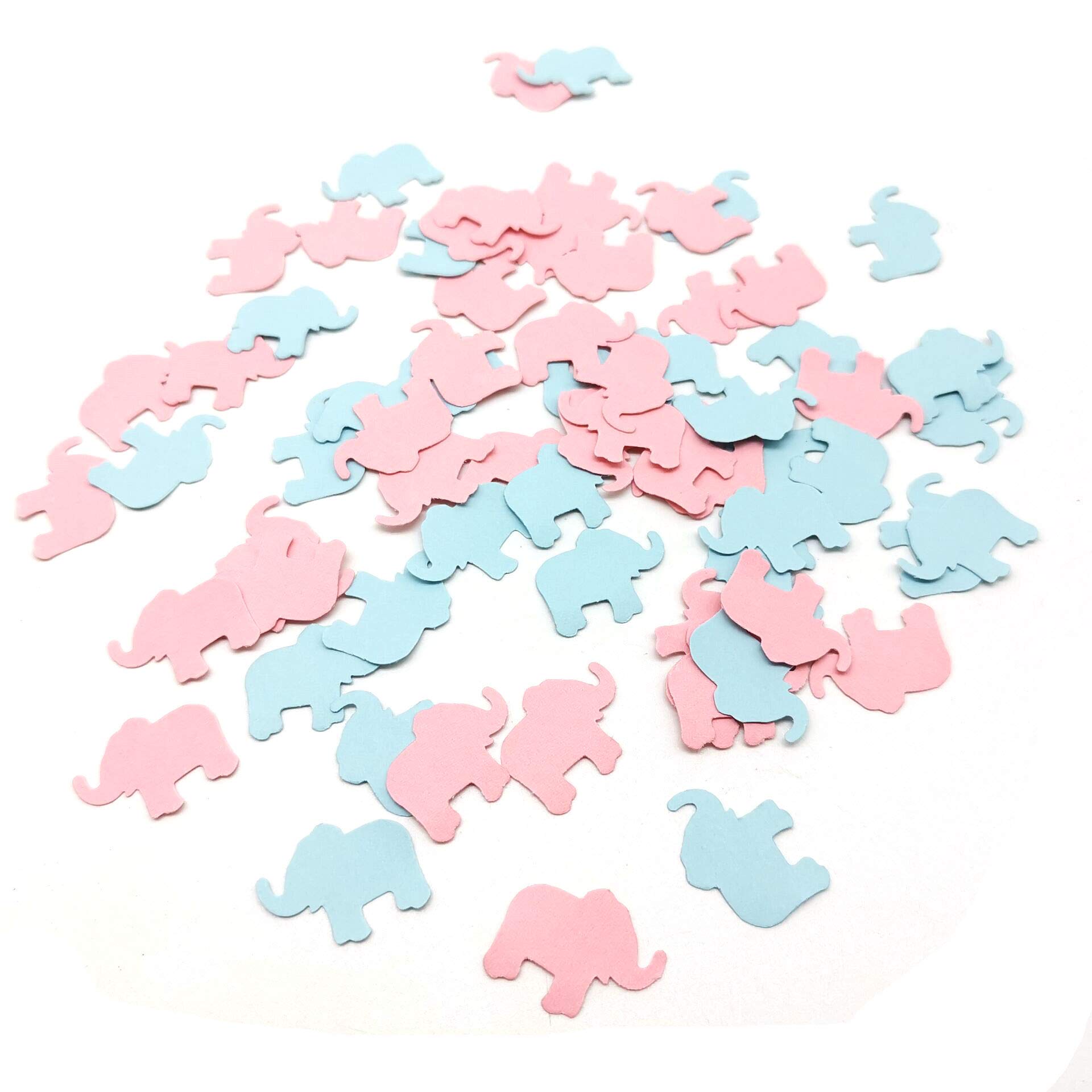 Pink and Blue Elephant Confetti - 200 Pieces for Baby Shower, Birthday Party, Gender Reveal - Elephant Theme Party Decorations & Scatter for Girls & Boys - Perfect for Cake Toppers, Table Decor, Photo Backdrops