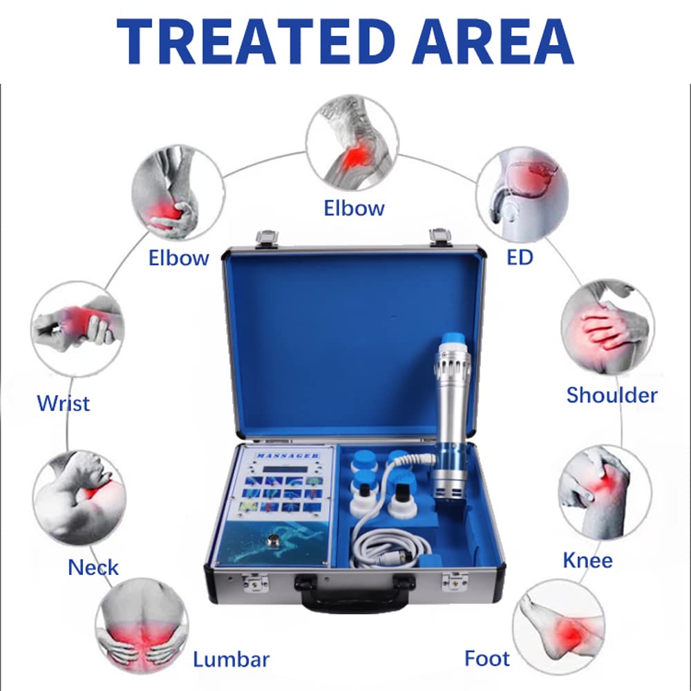 Extracorporeal Shockwave Therapy Machine for Pain Relief - Deep Tissue Massager for Muscle Relaxation, Erectile Dysfunction & Sports Injury Recovery - Home & Clinic Use