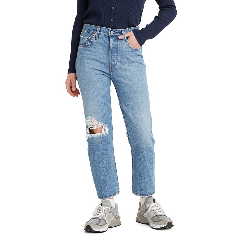 Levi's Women's Premium 501 Crop Jeans - High Waist Straight Leg Denim Pants for Casual Wear & Everyday Outfits