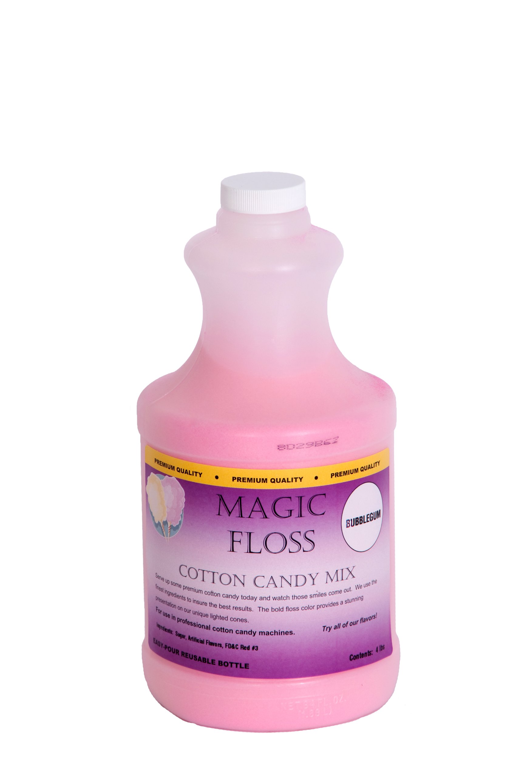 Paragon Magic Cotton Candy Floss - 4 Pound Easy Pour Bottle for Professional Cotton Candy Machines | Perfect for Carnivals, Fairs, and Birthday Parties