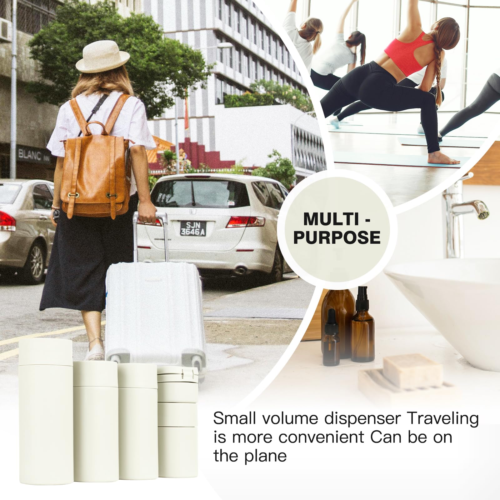 TSA Approved 5-Pack Leak Proof Travel Bottles for Toiletries - Refillable Shampoo & Conditioner Containers with Clear Toiletry Bag - Perfect for Air Travel, Gym, Camping & Vacation Essentials