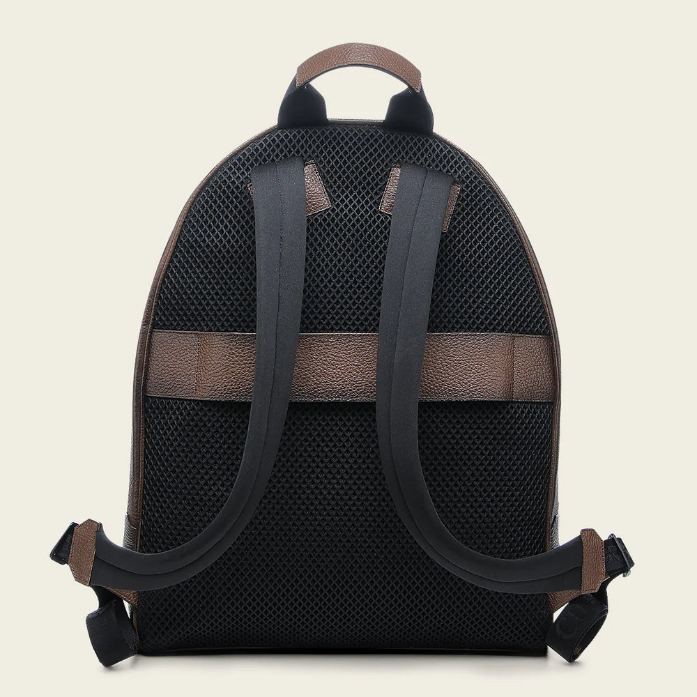 BOC29RS Genuine Cowhide Casual Backpack for Men & Women - Stylish Honey Leather Rucksack for Travel, Work & Daily Use