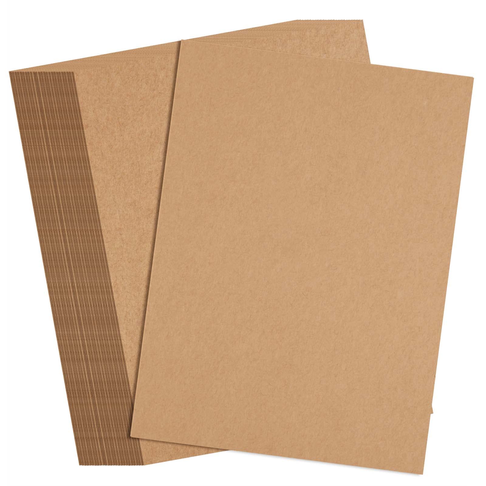 FEPITO 100 Sheets Brown Kraft Paper - 8.5 x 11 Inches Letter Size Printer Paper for Labels, Crafts, Wedding Invitations | Perfect for DIY Projects, Scrapbooking & Eco-Friendly Packaging