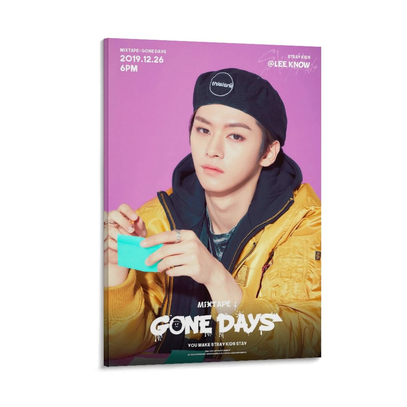 Stray Kids 'Mixtape: Gone Days' Ver.2 Kpop Boy Group Canvas Wall Art - 24x36 Inch (60x90cm) Korean Pop Band Poster for Living Room Decor, Bedroom & Office - Perfect Gift for Kpop Fans & Music Lovers