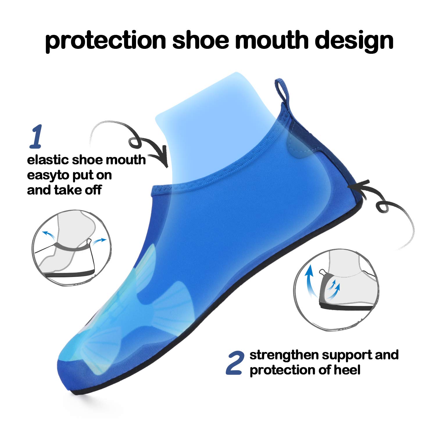 Kkomforme Kids Water Shoes - Non-Slip Quick Dry Beach Swim Shoes for Boys & Girls | Toddler Aqua Socks for Pool, Ocean & Outdoor Activities
