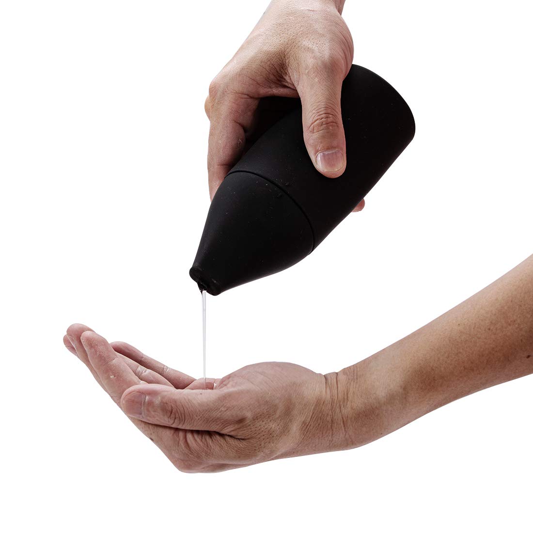 Black Silicone Soap Dispenser for Bathroom & Kitchen - 7 Oz Squeeze Bottle for Lotion, Essential Oil, Shampoo, Conditioner & Hand Sanitizer - Perfect for Countertop Organization & Travel Use