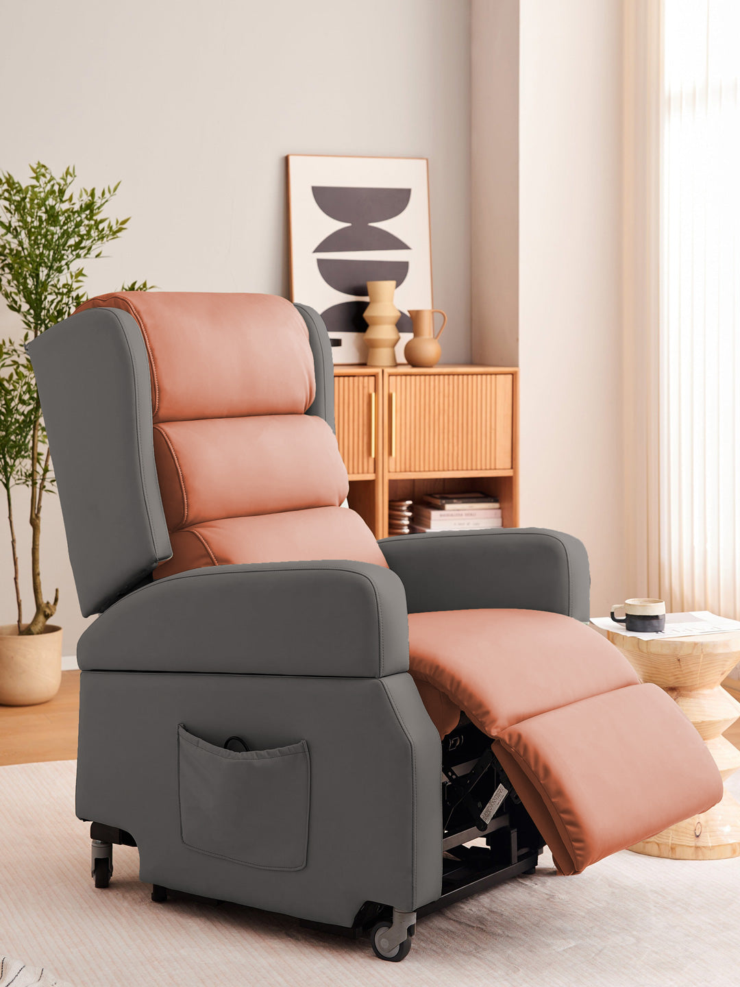 ALYA™ Elderly Lift Up Armchair - Power Recliner Chair for Seniors with Remote Control, Comfortable & Safe Mobility Assistance - Perfect for Living Room, Bedroom, or Recovery Use