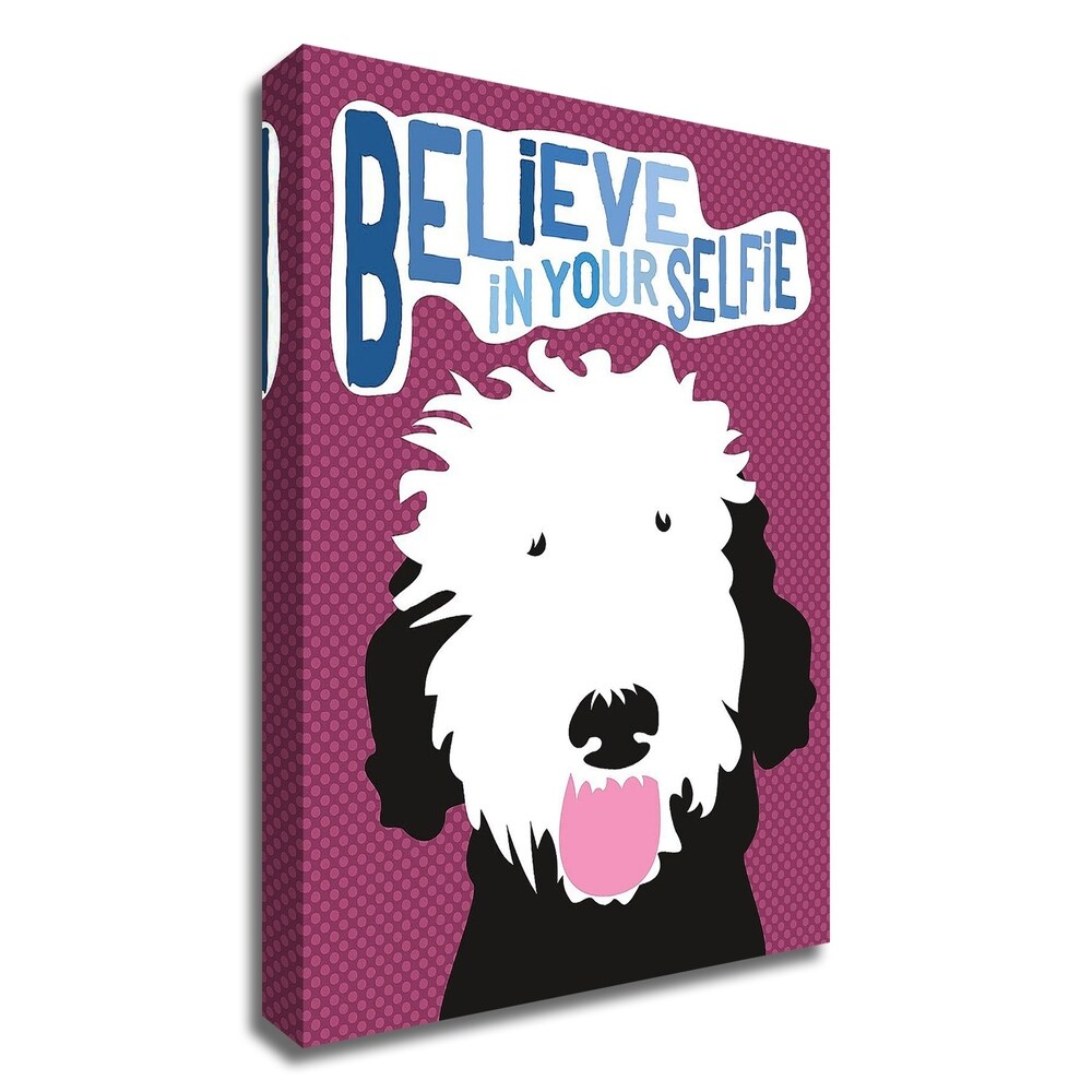 Believe in Your Selfie by Ginger Oliphant - Inspirational Canvas Wall Art Print, Ready to Hang - Perfect for Home Decor, Office Motivation & Gift Ideas
