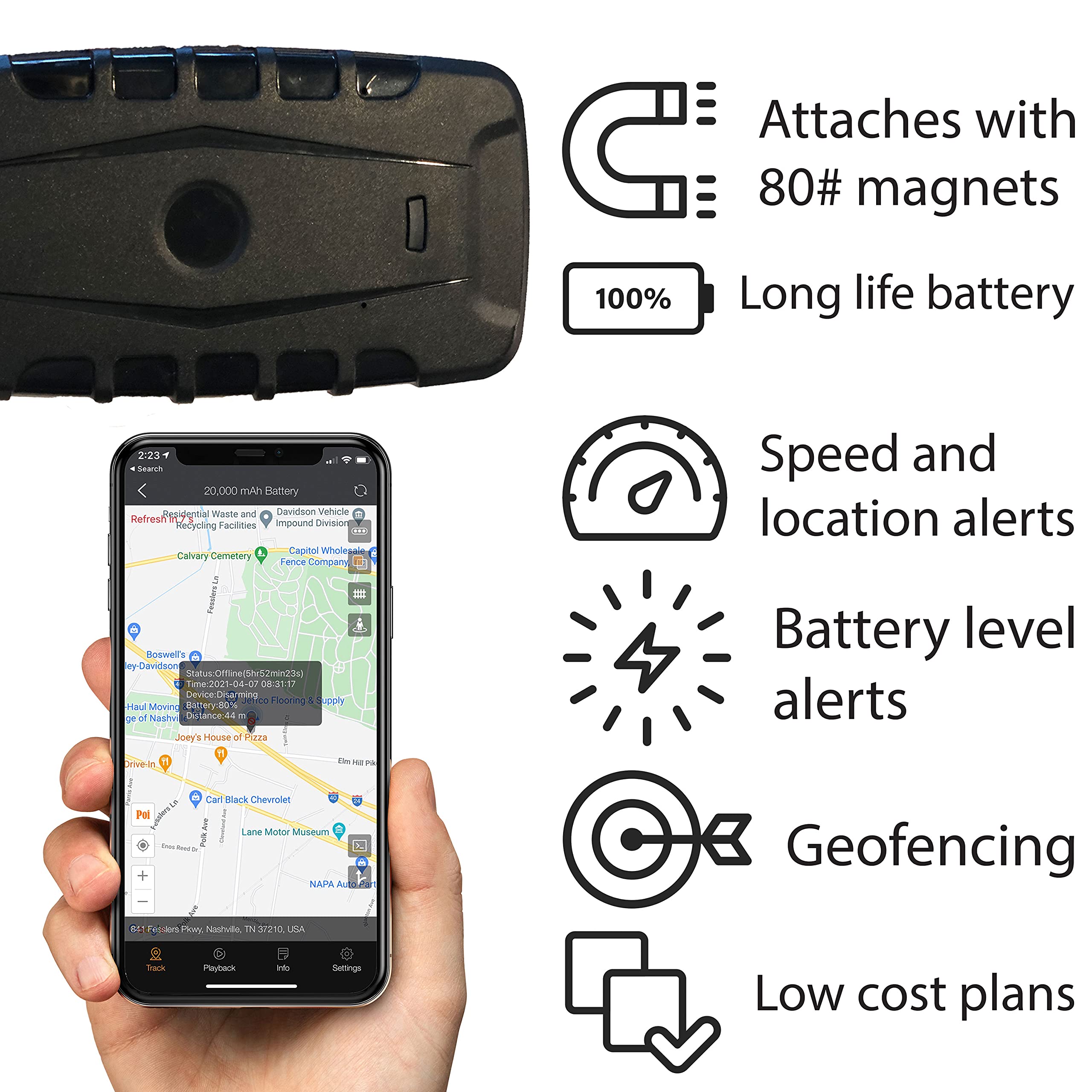 5G GPS Tracker for Vehicles - Real-Time Tracking Device with Geo-Fence & 256-Day Battery Life - Monitor Kids, Cars, Seniors & Pets (Includes 6-Month Service) - Perfect for Fleet Management, Personal Safety & Asset Protection