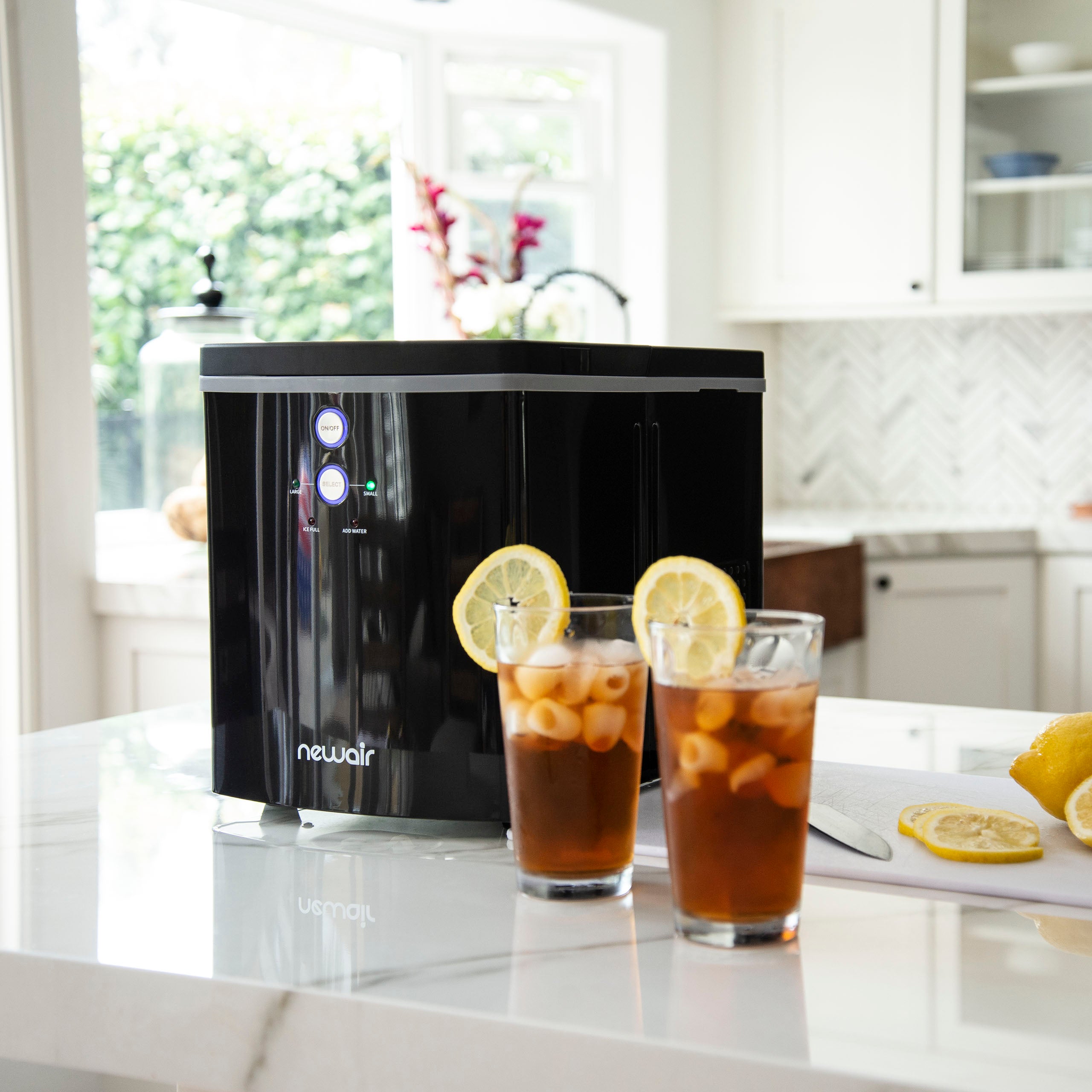 Newair® Countertop Ice Maker - 33 lbs/day, Bullet Ice, Fast & Quiet, Perfect for Home, Office, or Outdoor Use - Black