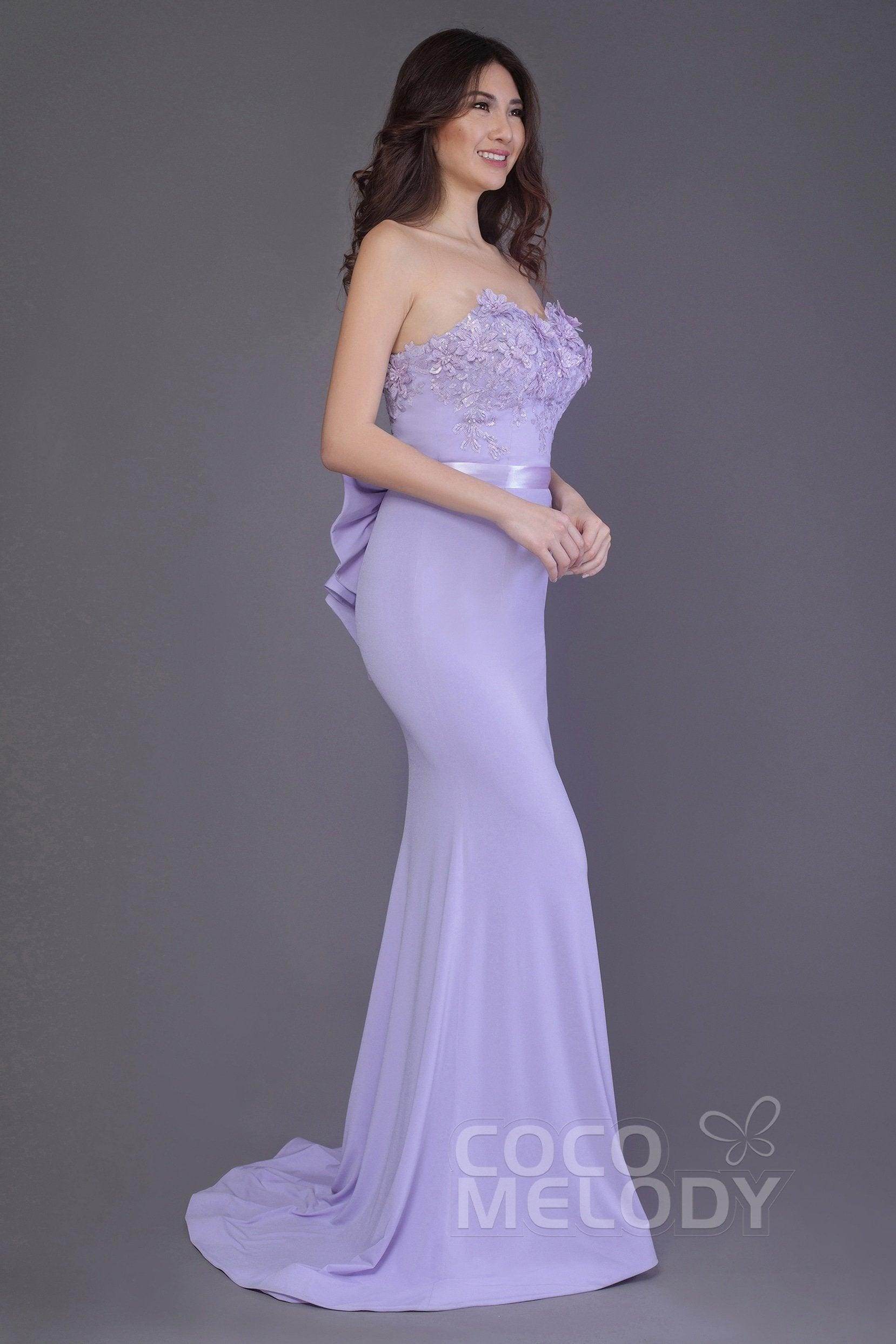 Elegant Mermaid Sweep Train Knitted Fabric Bridesmaid Dress PR3484 - Perfect for Weddings, Formal Events & Evening Parties